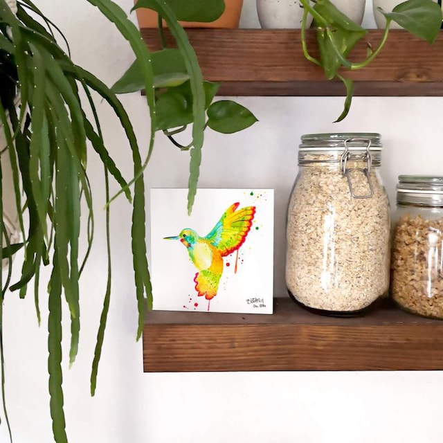 kaufen (1 St.) Holzbild Kolibri günstig »Tischdeko Wall-Art Holzbild Vogel«,