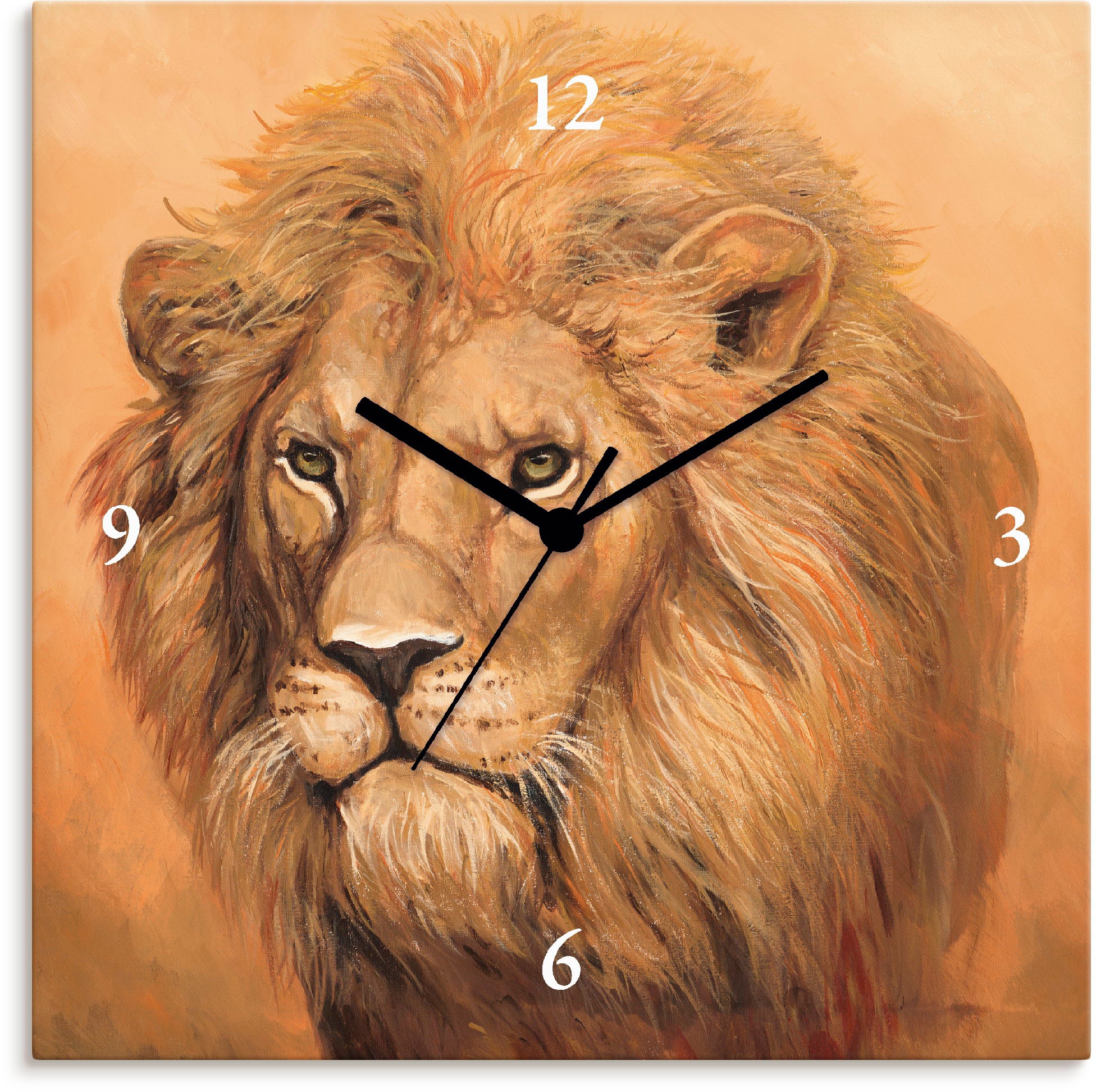 Image of Artland Wanduhr »Löwe«, lautlos, ohne Tickgeräusche, nicht tickend, geräuschlos - wählbar: Funkuhr o. Quarzuhr, moderne Uhr für Wohnzimmer, Küche etc. - Stil: modern bei Ackermann Versand Schweiz