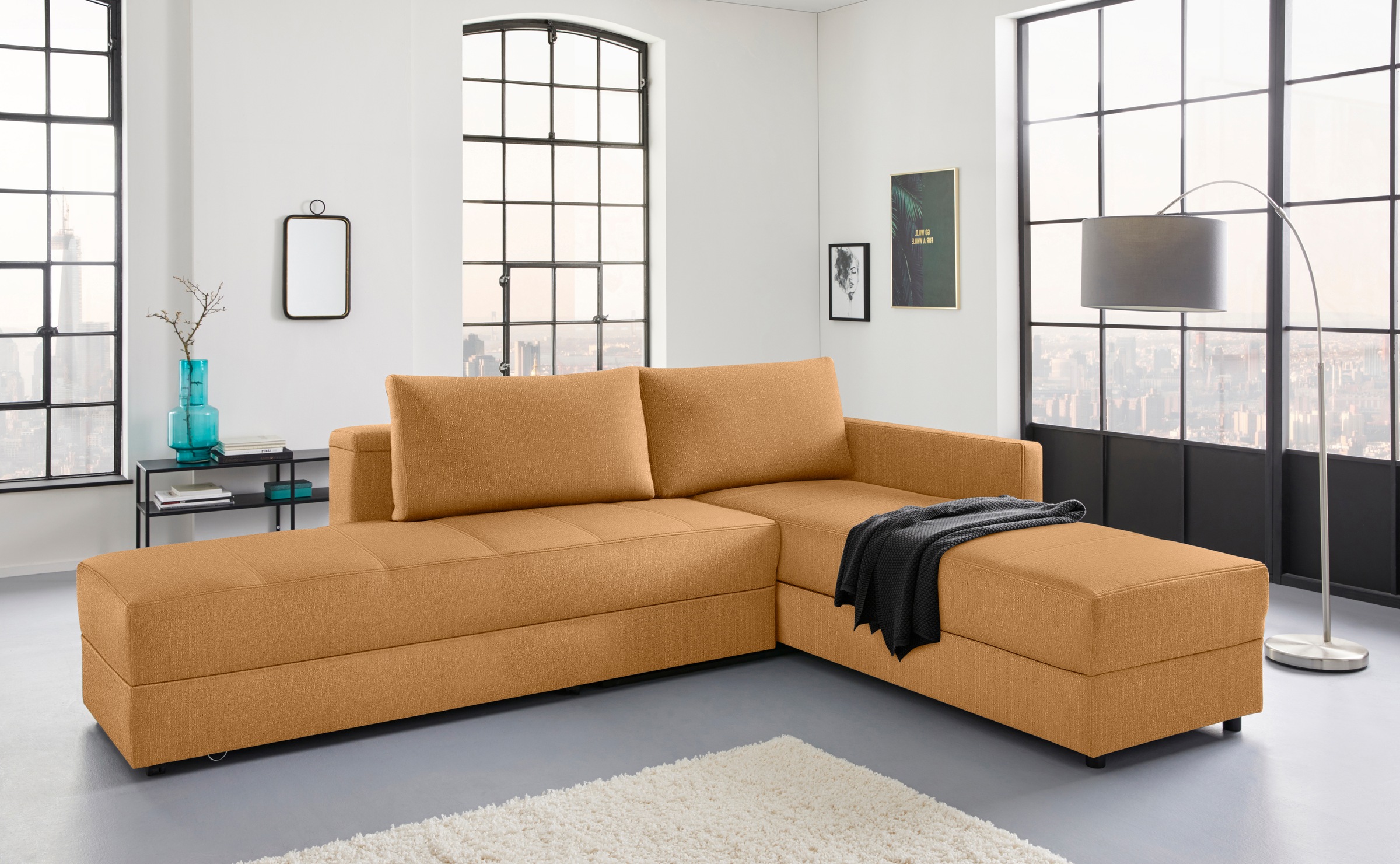 LOOKS by Wolfgang Joop Ecksofa »LooksIII L-Form«, durch Drehfunktion zum Bett wandelbar, inklusive Staufach