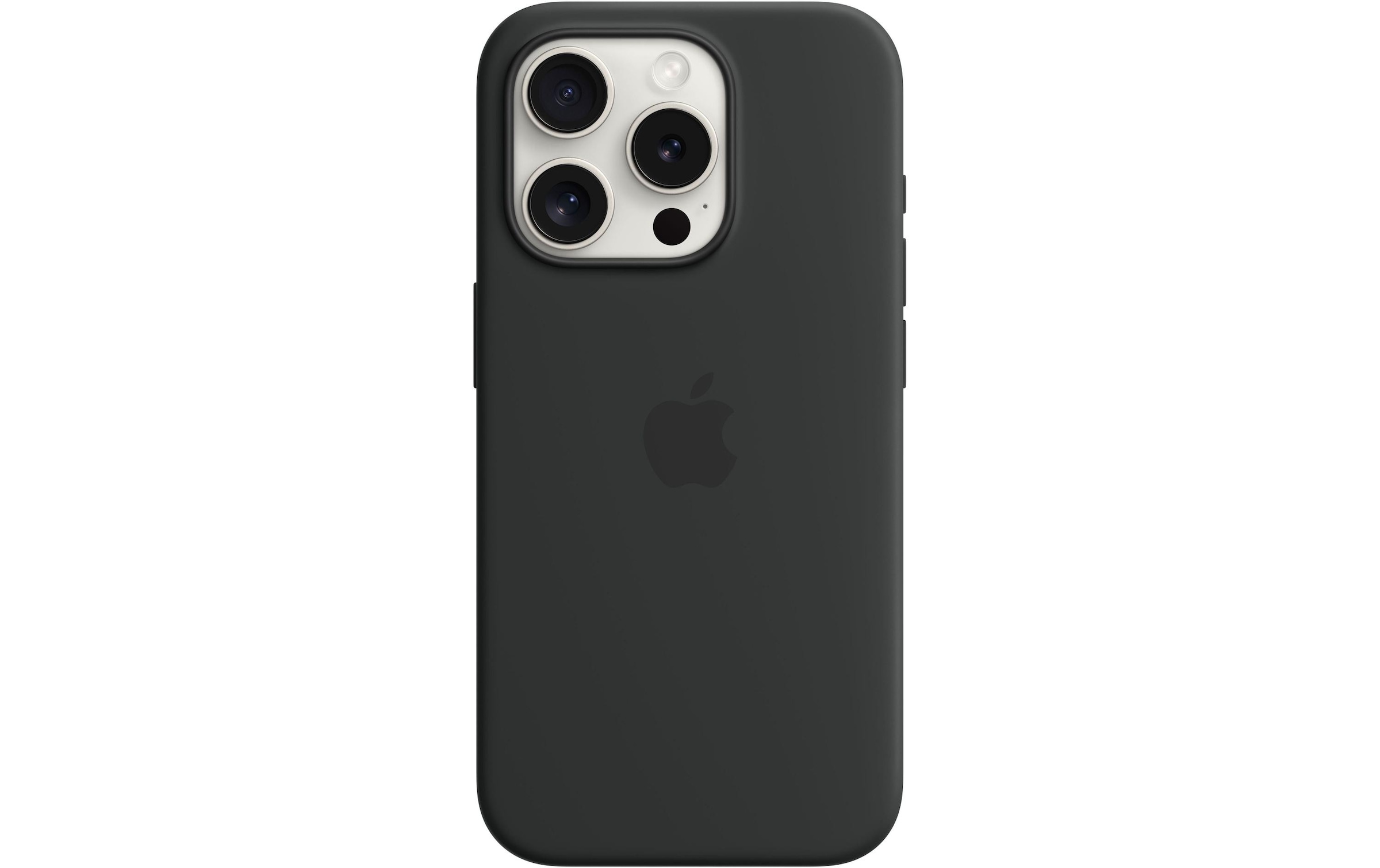 Smartphone Silikon Case mit MagSafe, iPhone 15 Pro, Schwarz