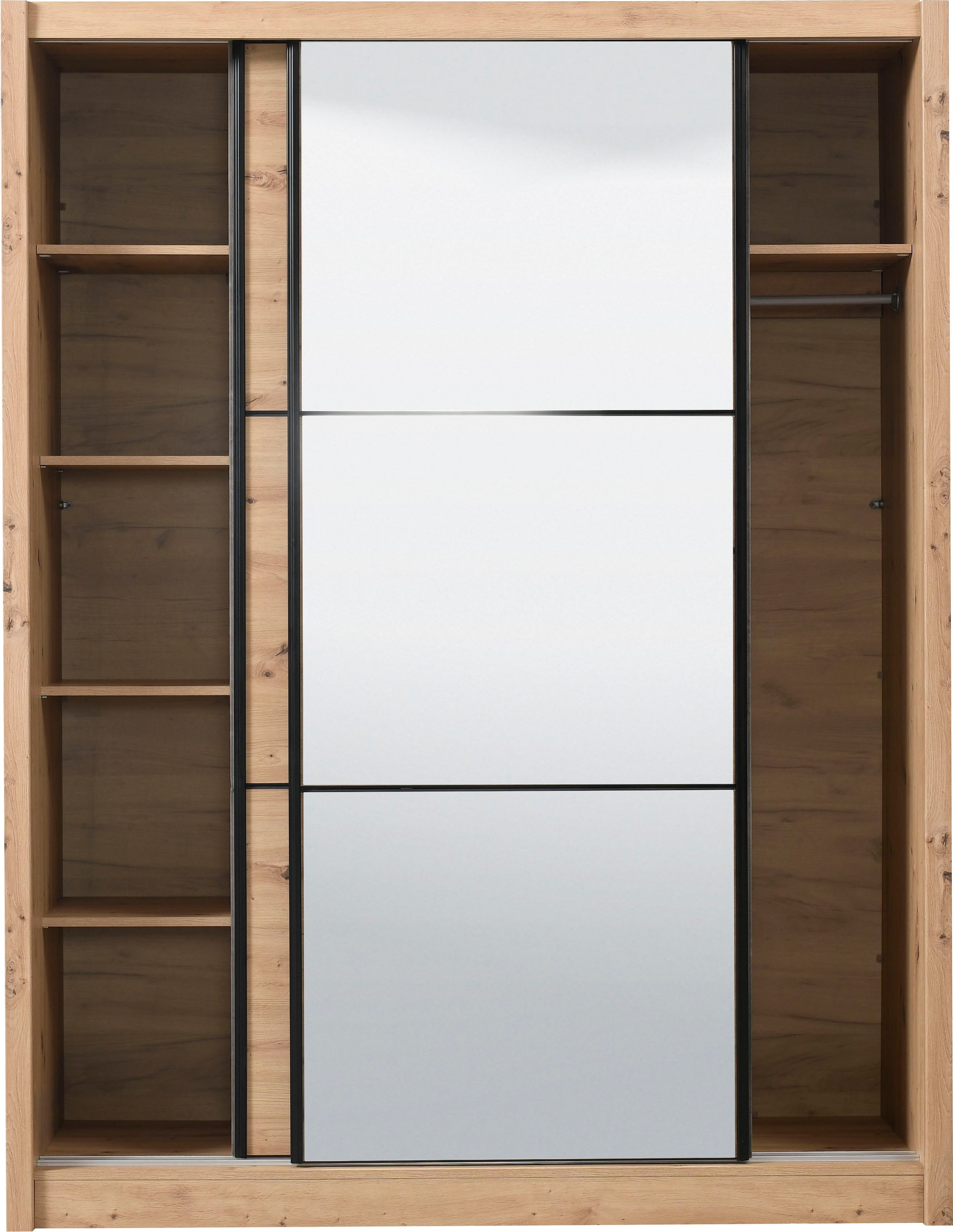 INOSIGN Schwebetürenschrank »Navara Kleiderschrank mit Spiegel Wäscheschrank Garderobe«, mit grosszügiger Innenausstattung, FSC®-zertifiziert, in 3 Breiten
