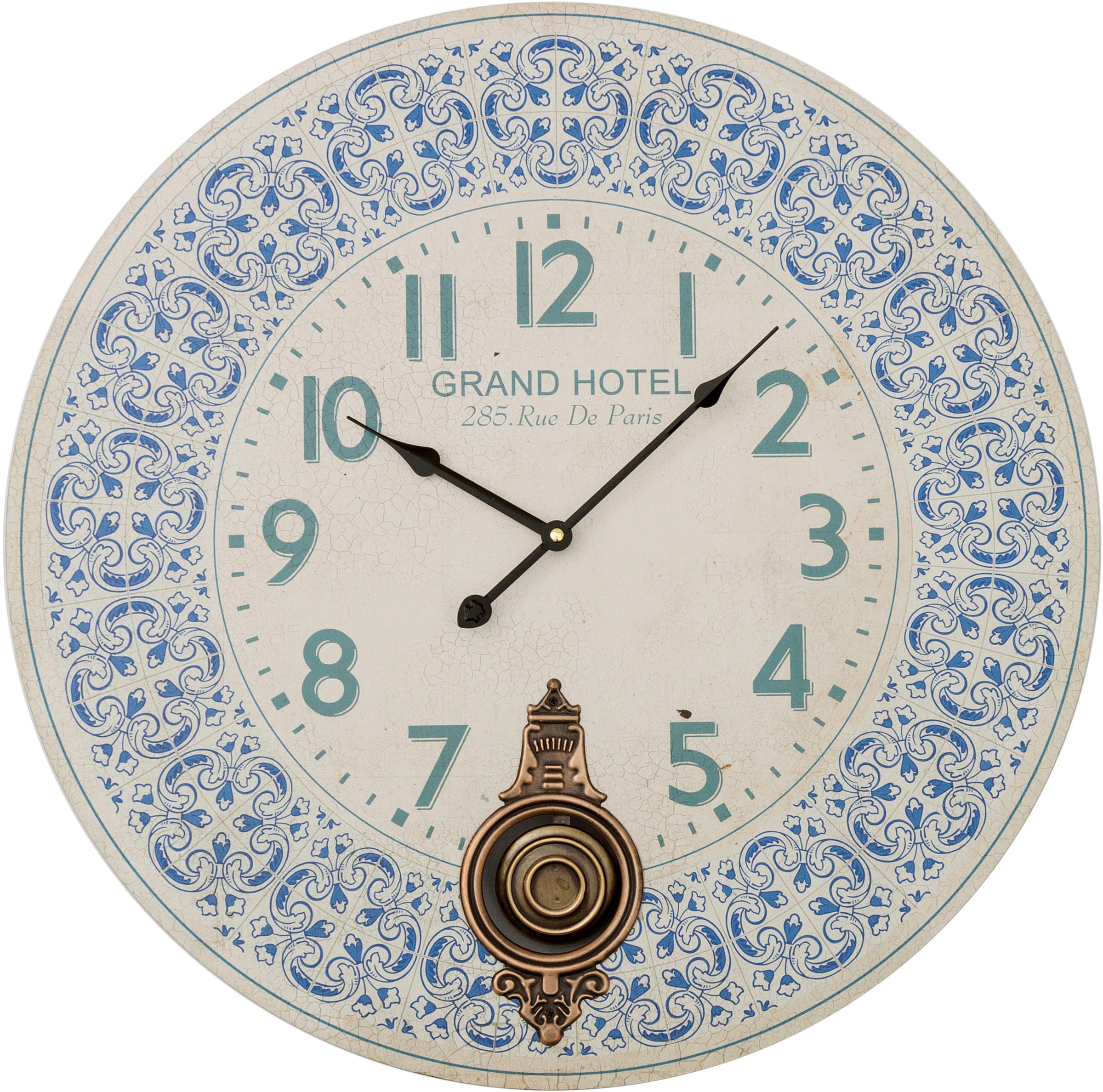 Image of Myflair Möbel & Accessoires Wanduhr »"Blue Sky"«, rund, Shabby Optik, dekorativ in Küche & Wohnzimmer bei Ackermann Versand Schweiz