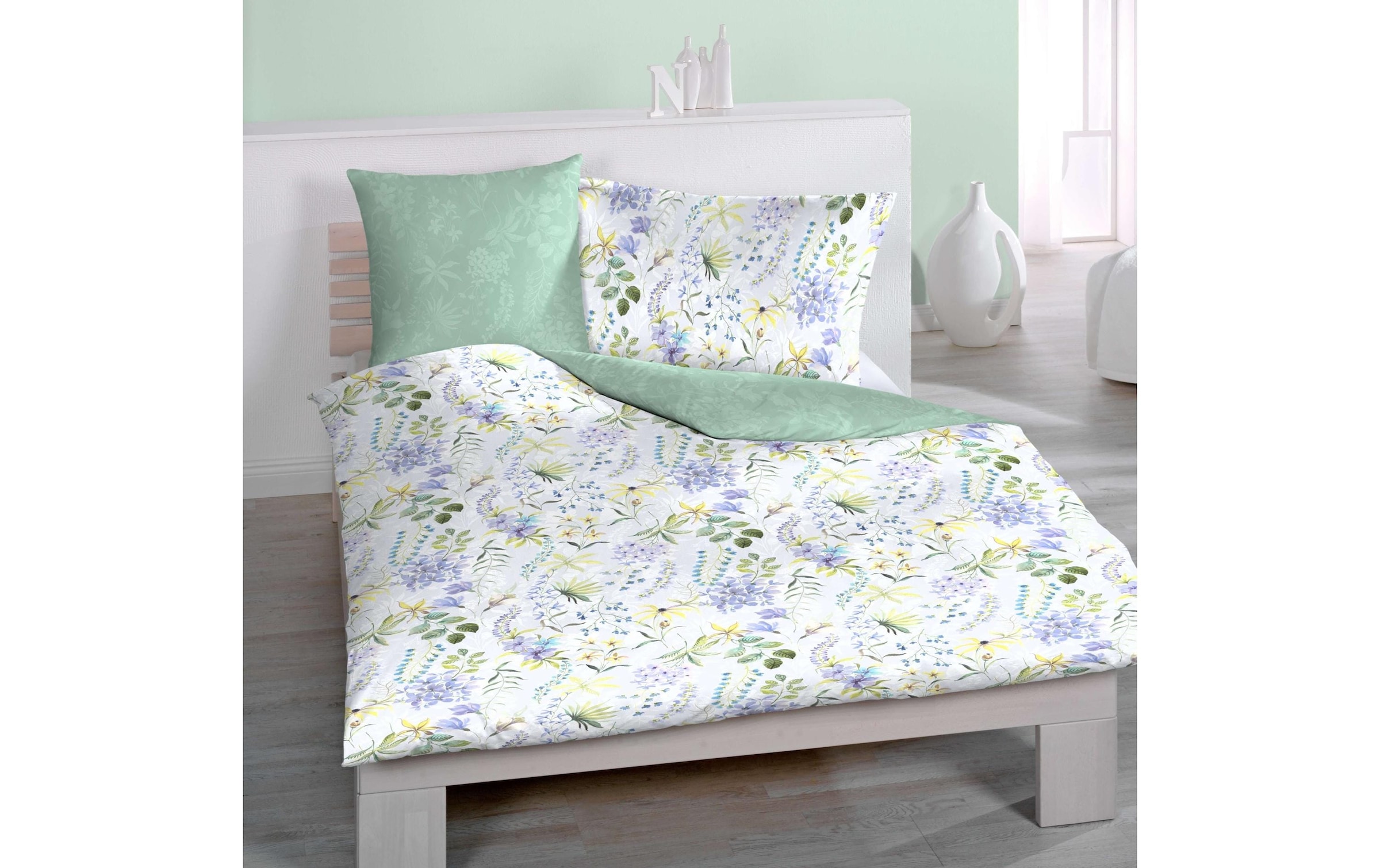 HOME FASHION Bettwäsche »Home Fashion Duvetbezug Satin bedruckt Blüten«