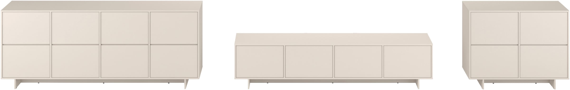 GOODproduct Table basse »Tatami, Modernes griffloses TV-Board, Breit 220,50cm, TV-Schrank« meuble TV, meuble TV avec beaucoup de rangement, fonction push-to-open