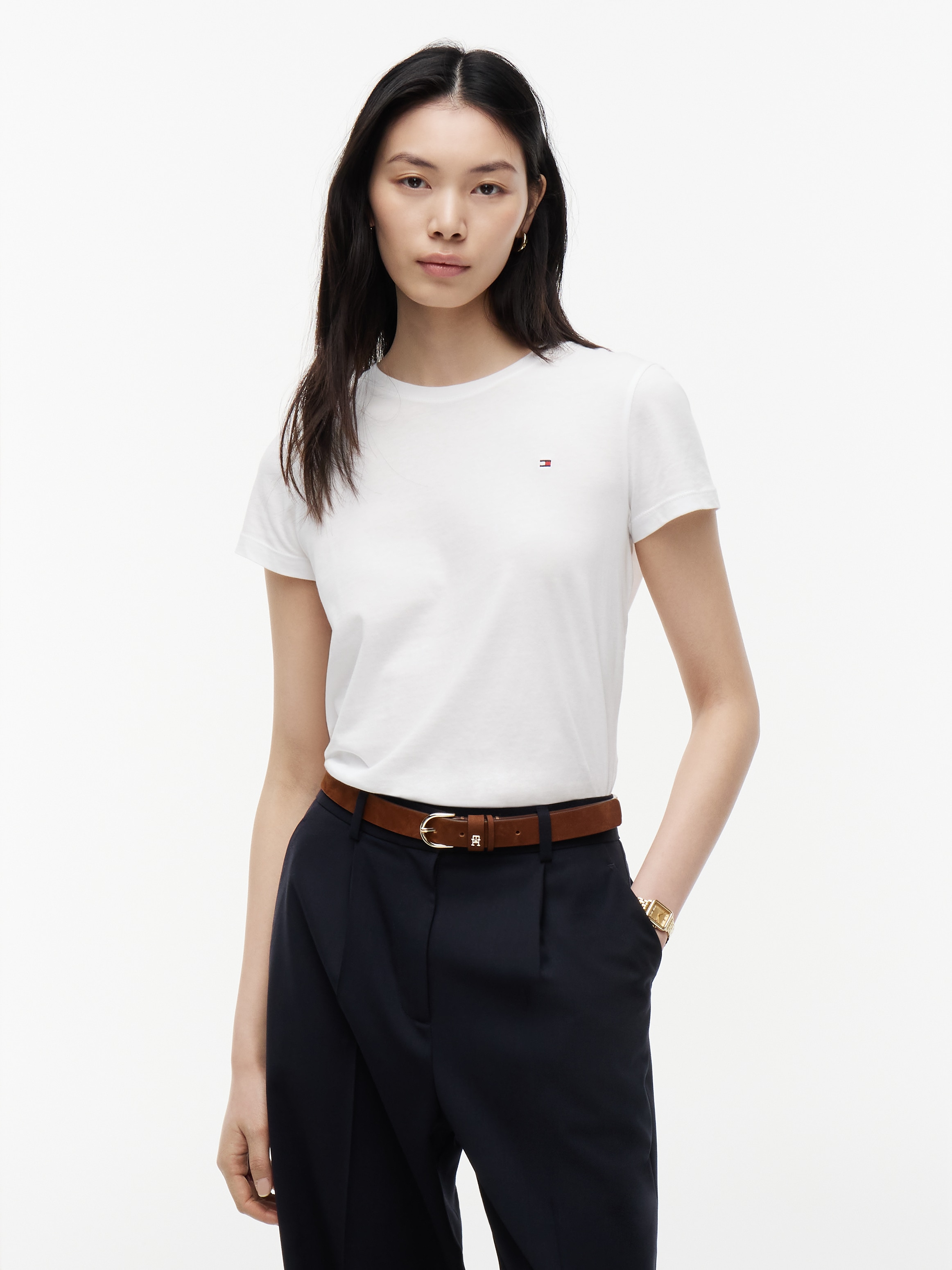 Image of Tommy Hilfiger T-Shirt "HERITAGE CREW NECK TEE" mit Tommy Hilfiger Logo-Flag auf der Brust