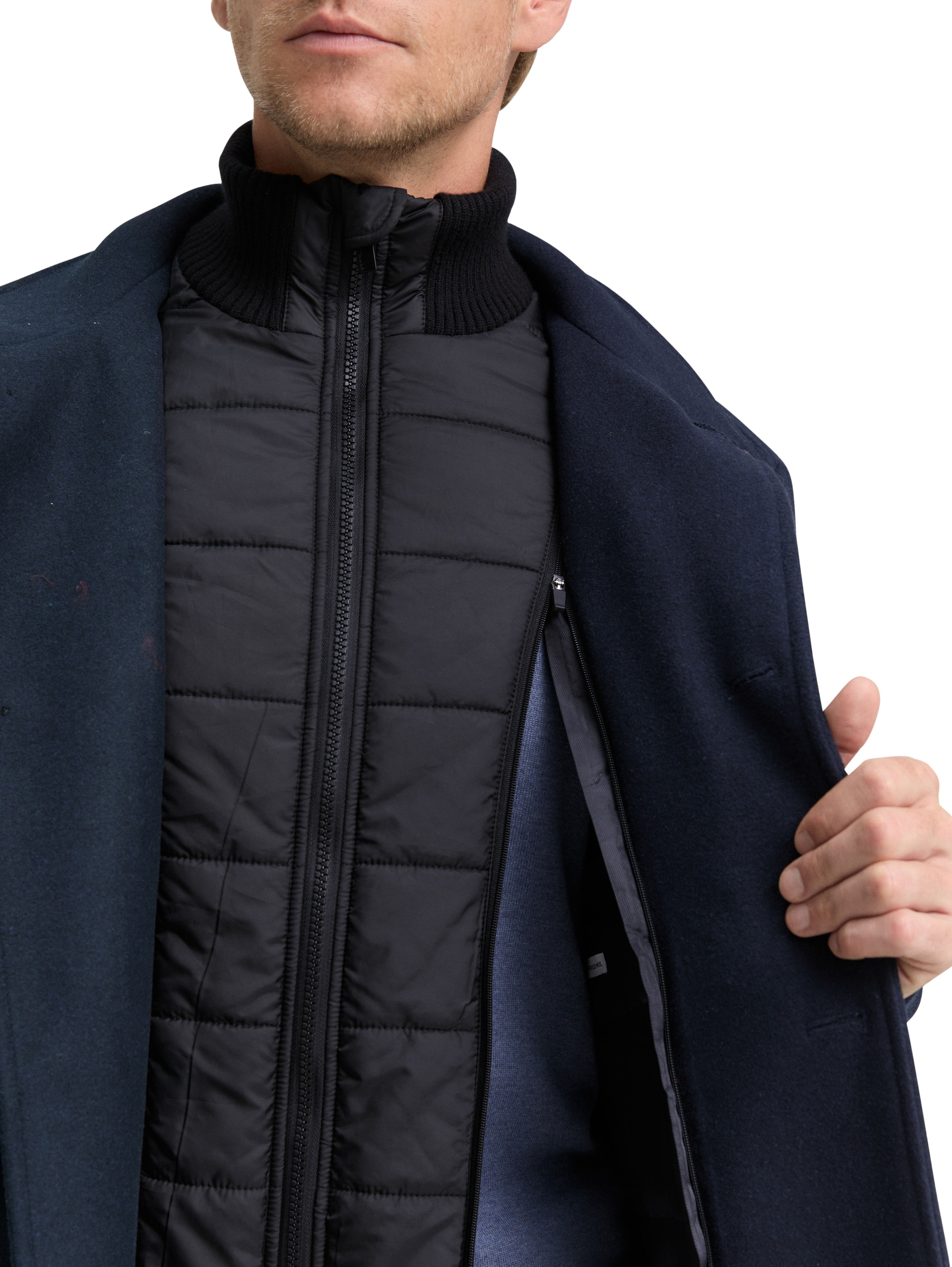 TOM TAILOR Wollmantel, mit abnehmbarer Innenjacke