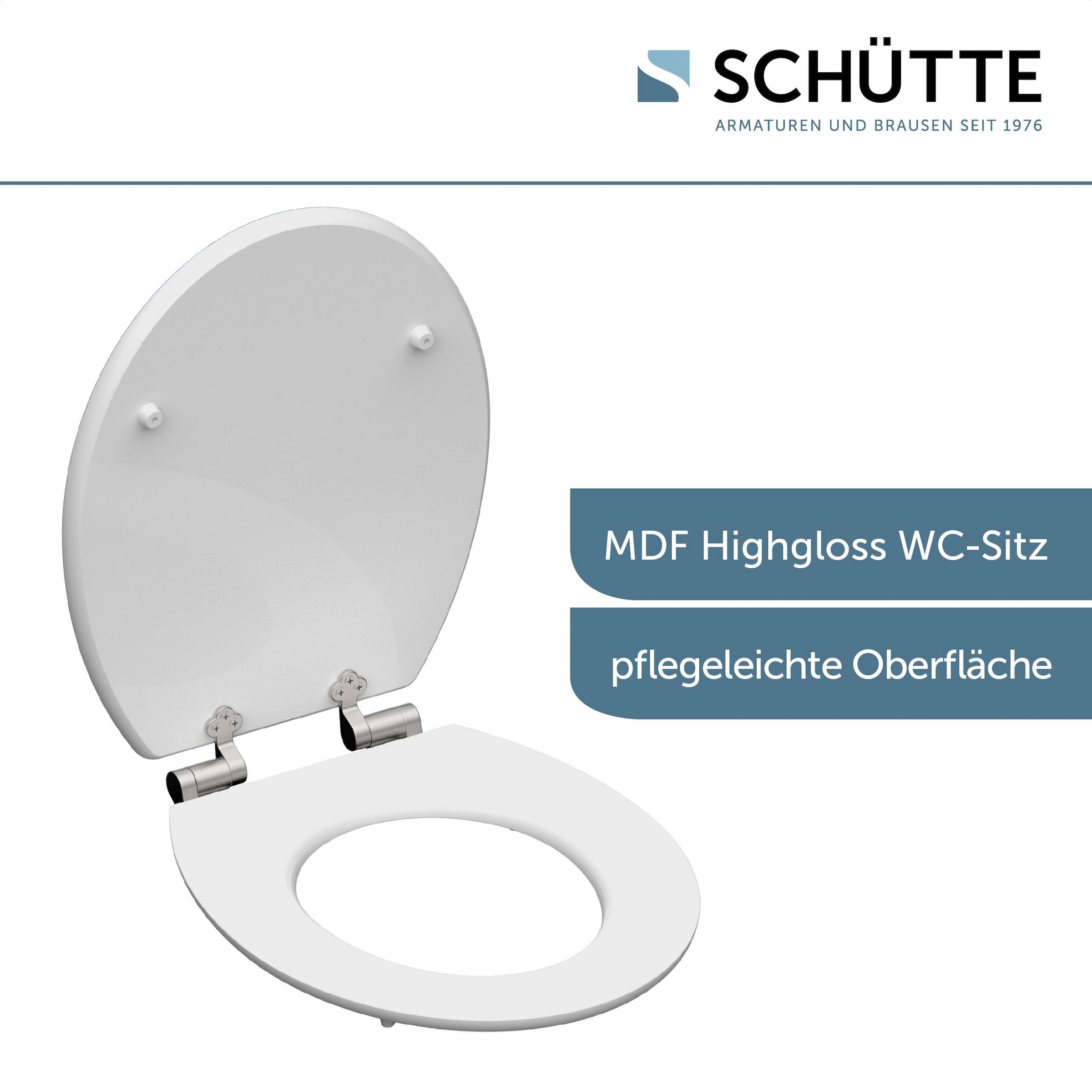 Schütte WC-Sitz »Shell Heart«, High Gloss mit MDF Holzkern, mit Absenkautomatik