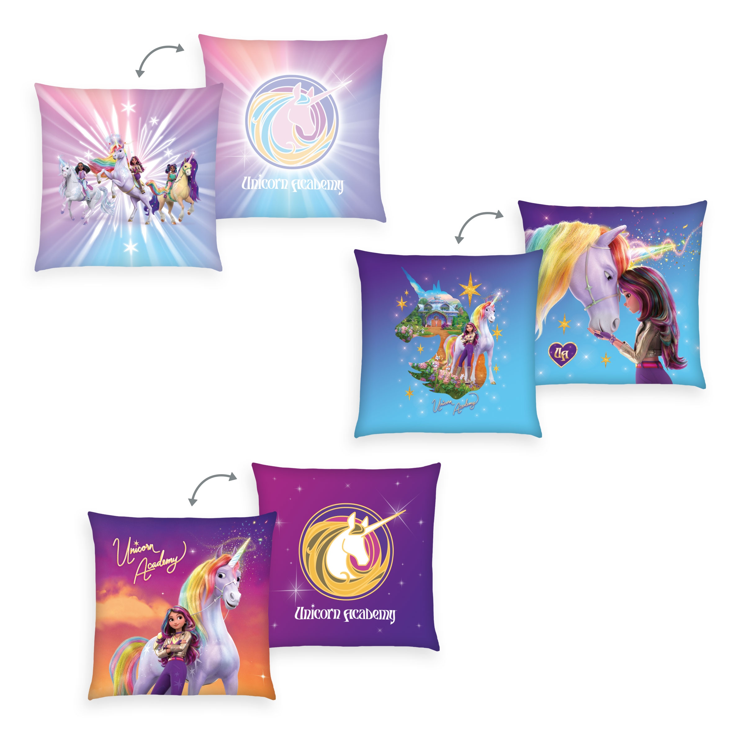 Image of Unicorn Academy Dekokissen "Unicorn Academy" hochfarbig bedruckt