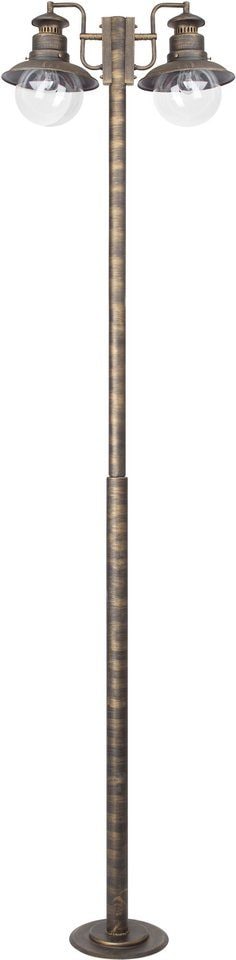 Brilliant Aussen-Stehlampe »ARTU«, 2 flammig, Leuchtmittel E27 | ohne Leuchtmittel, 205 x 58 cm, 2 x E27, IP44, Metall/Glas, schwarz goldfarben
