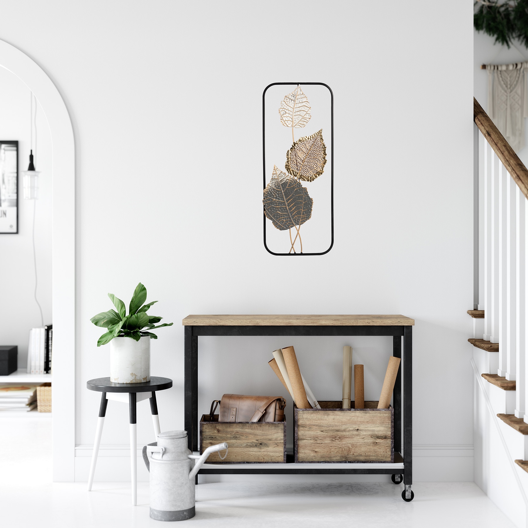 Bönninghoff Metallbild »BLÄTTER 25x61 cm – Deko modern« Blätter | Blätterbilder | Pflanzen Wanddekoration