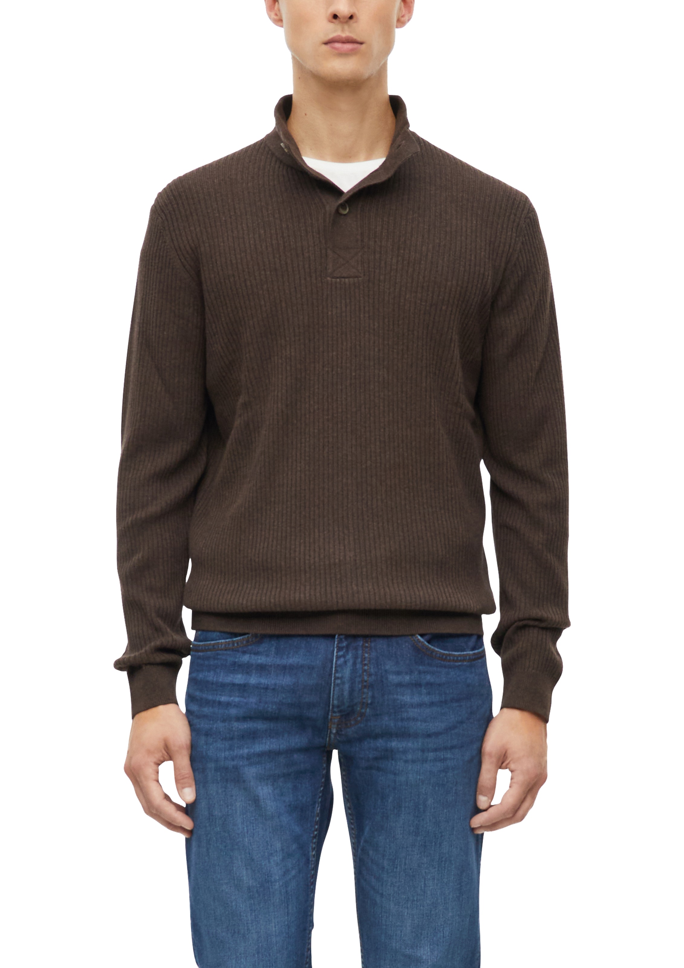 Image of s.Oliver Strickpullover mit Stehkragen und Knopfleiste