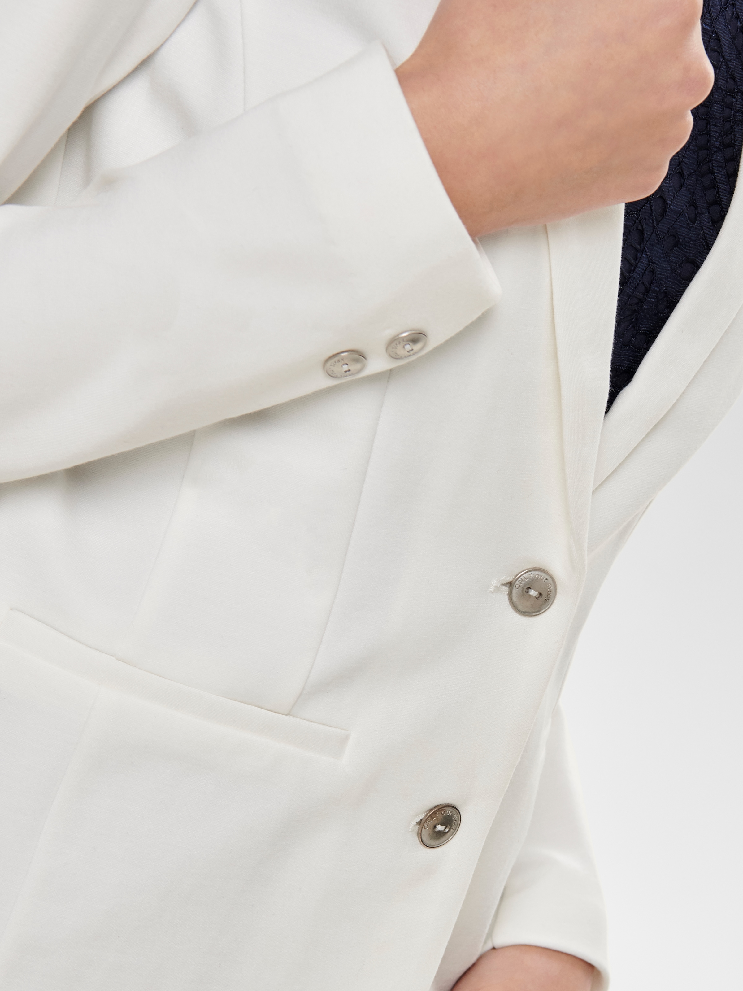 ONLY Blazer en jersey »ONLPOPTRASH – 2-Knopf Blazer mit taillierter Silhouette« regular fit, Milano Rib, Materialmix, Reverskragen, unifarben