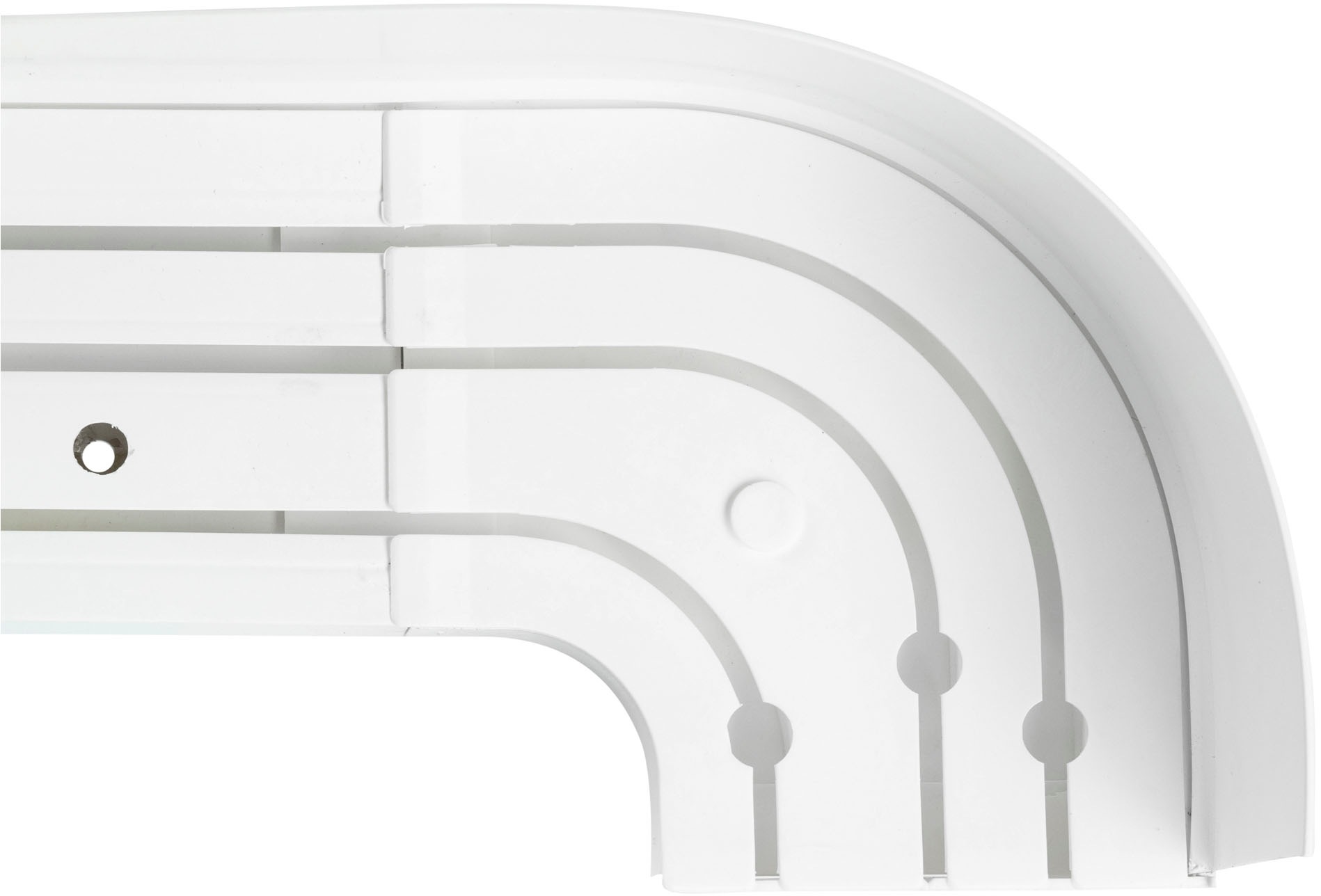 SN DECO GROUP Rail à rideaux »SH3« 3 course-läufig Dimension fixe ensemble 3 rails, incluant arcs ronds, bande 7,5 cm, pré-percé, coulisse intérieure