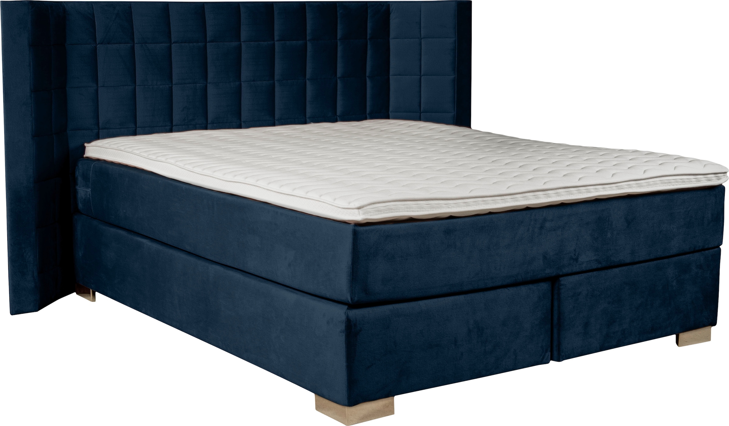 Home affaire Lit boxspring »Piazza« avec matelassage et tête de lit avec ailes latérales