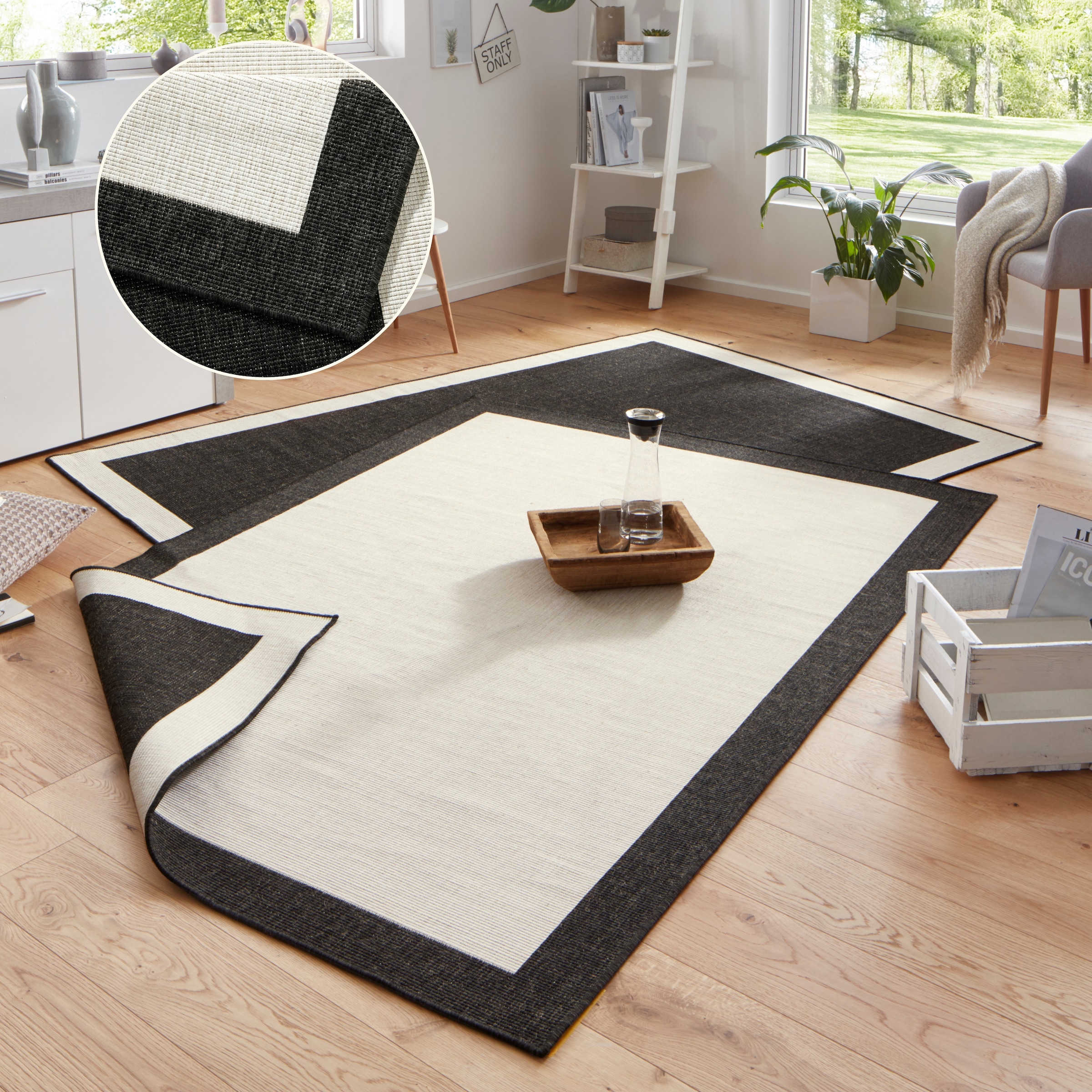 Image of HANSE Home Teppich "Panama Wendeteppich" rechteckig 5 mm Höhe In-& Outdoor, Wetterfest, Balkon, Läufer, Wohnzimmer, Wasserfest