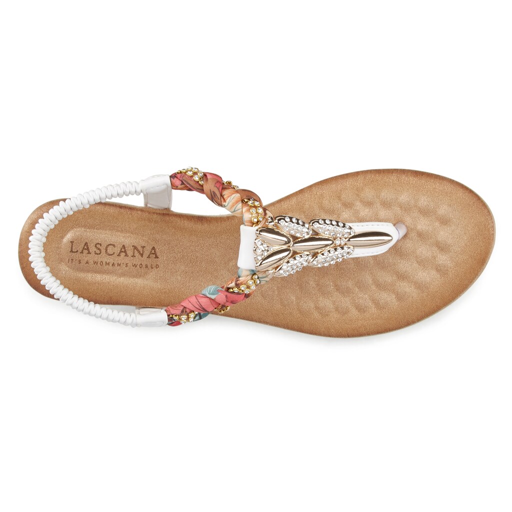 LASCANA Sandalette, mit Strasssteinchen und elastischen Riemen
