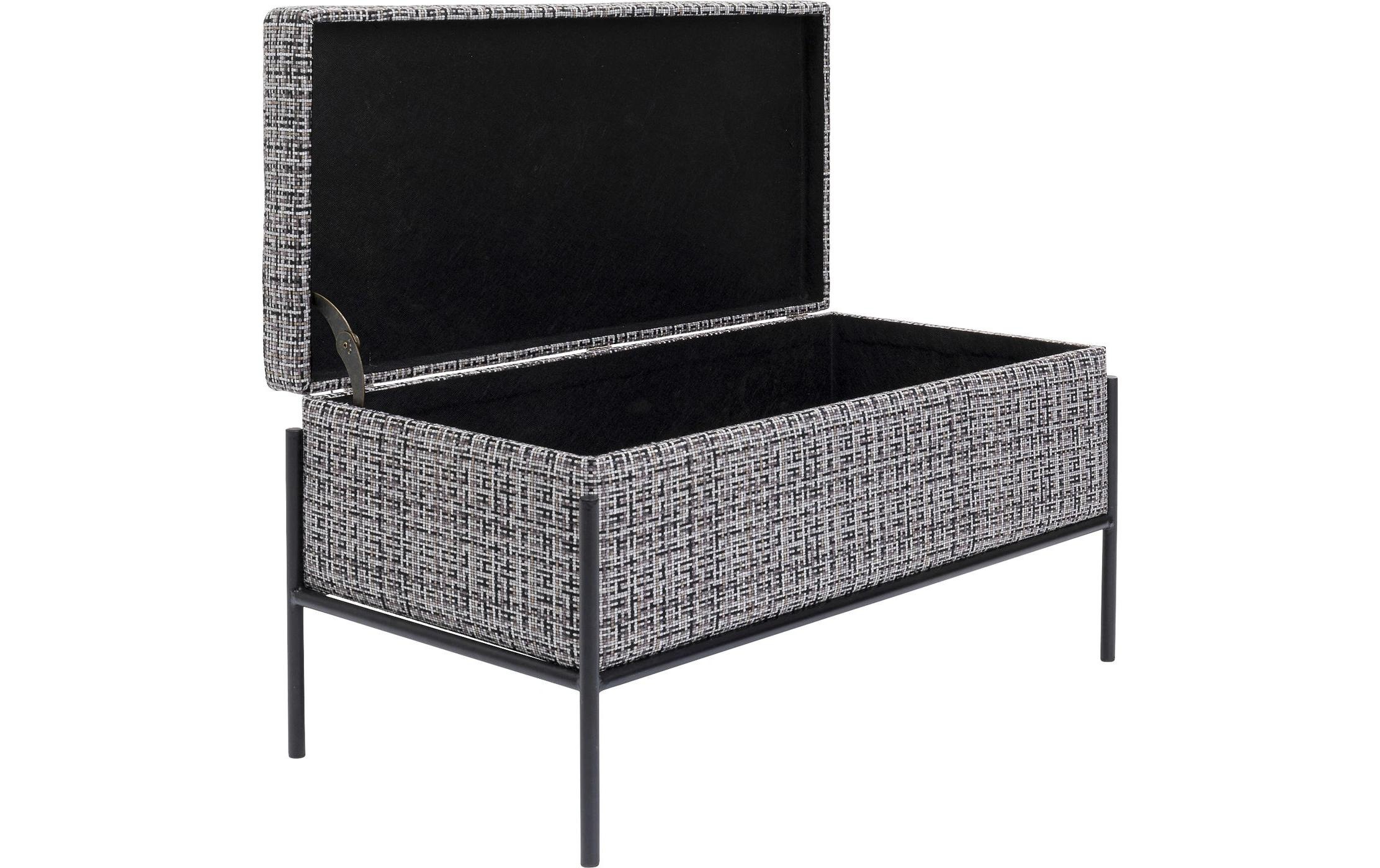 Kare Design Coffre-siège »Buttons Storage B&W Klein, 80 cm«