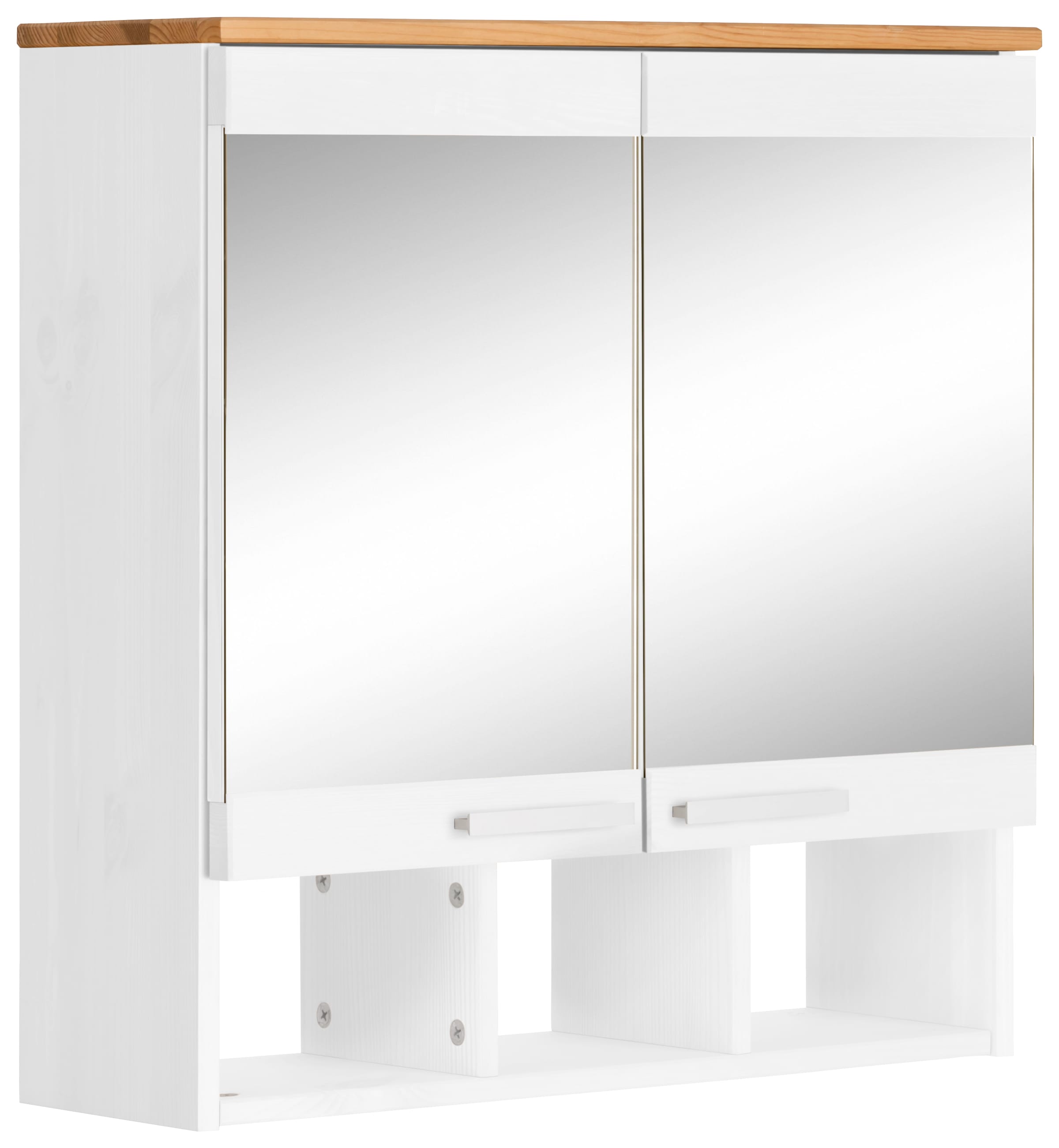 Home affaire Spiegelschrank »JOSIE« Breite 60 cm, aus Massivholz, verstellbarer Einlegeboden, Metallgriffe