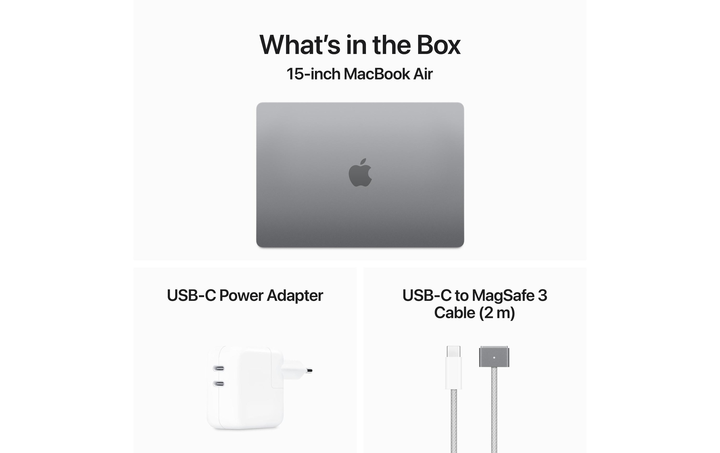 Apple MacBook Air 15 Zoll (2024), M3 Chip, 8C CPU, 10C GPU, 70W Power Adapter