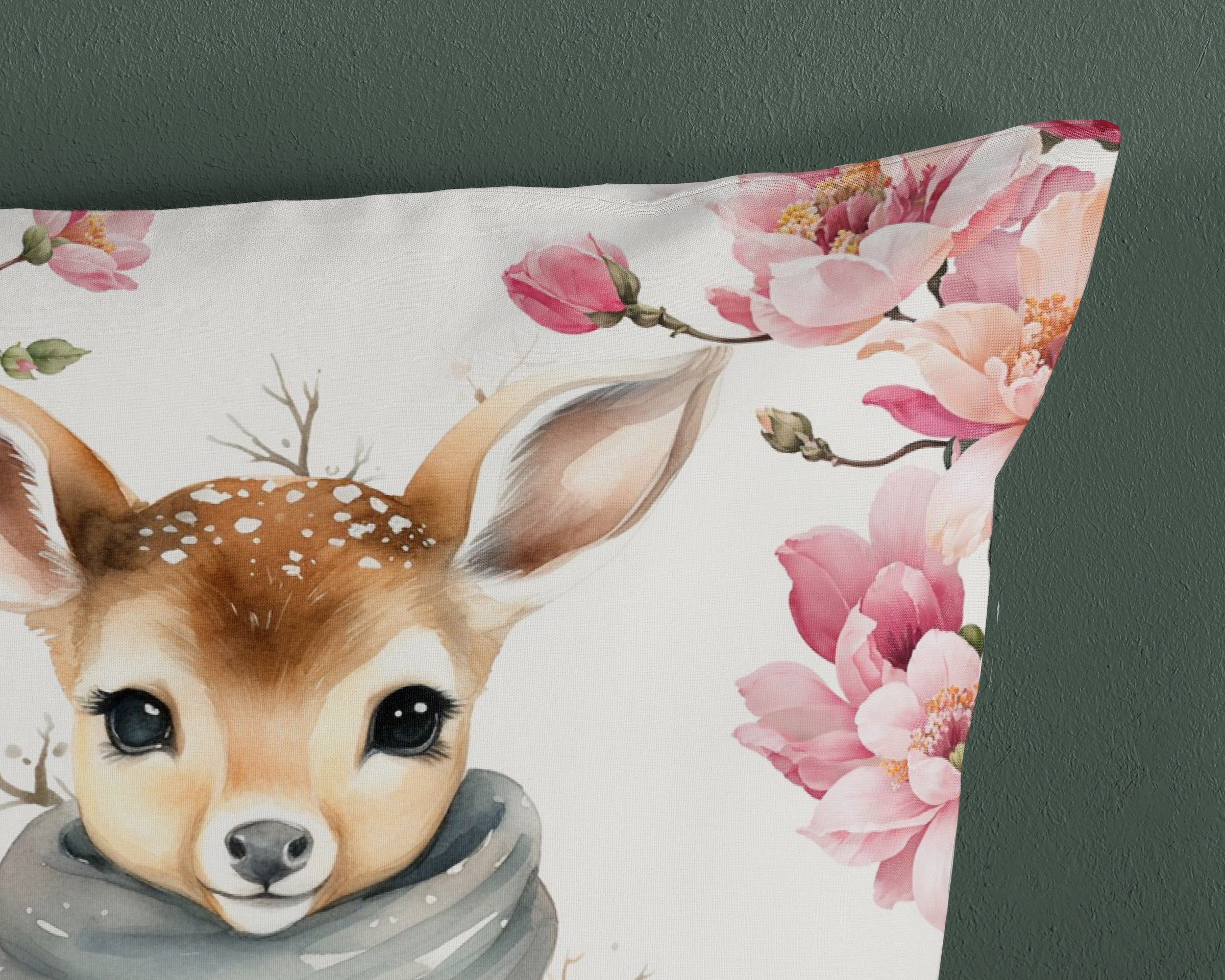 good morning Kinderbettwäsche »Leone«, Baumwolle, 135x200, Wendeoptik, Kind, Mädchen, Hirsch, Winter, Weiss