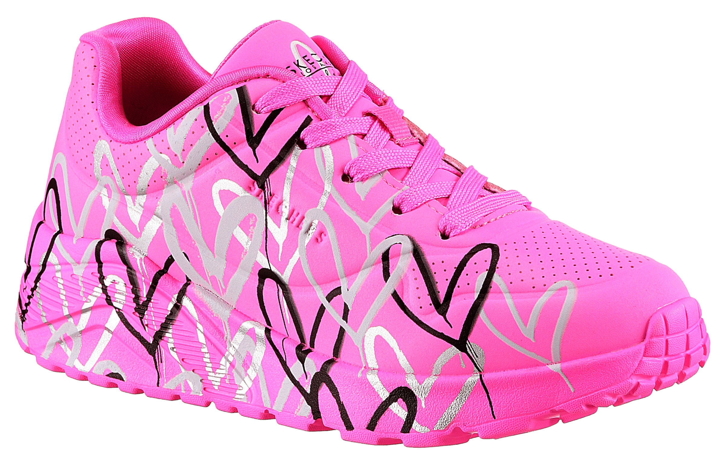 Skechers Sneaker »UNO LITE-METALLIC LOVE«  , Keil,-Schnürschuh, Skech-Air Funktion, Grössenschablone zum Download