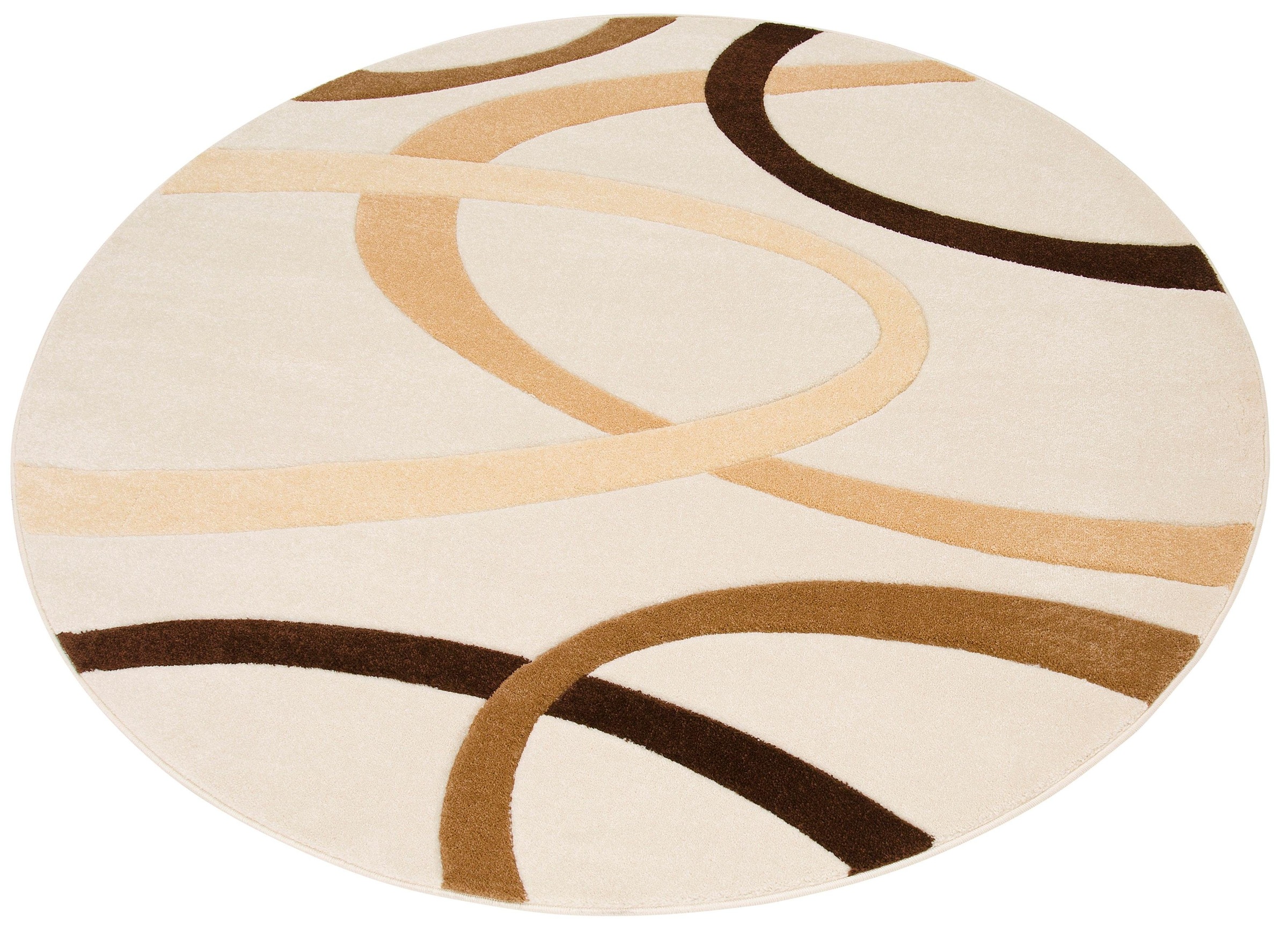 Image of my home Teppich »Bill«, rund, 10 mm Höhe, mit handgearbeitetem Konturenschnitt, flach, Kurzflor, weich, pflegeleicht, elegant, 3D-Design, idealer Teppich für Wohnzimmer, Schlafzimmer, Esszimmer bei Ackermann Versand Schweiz