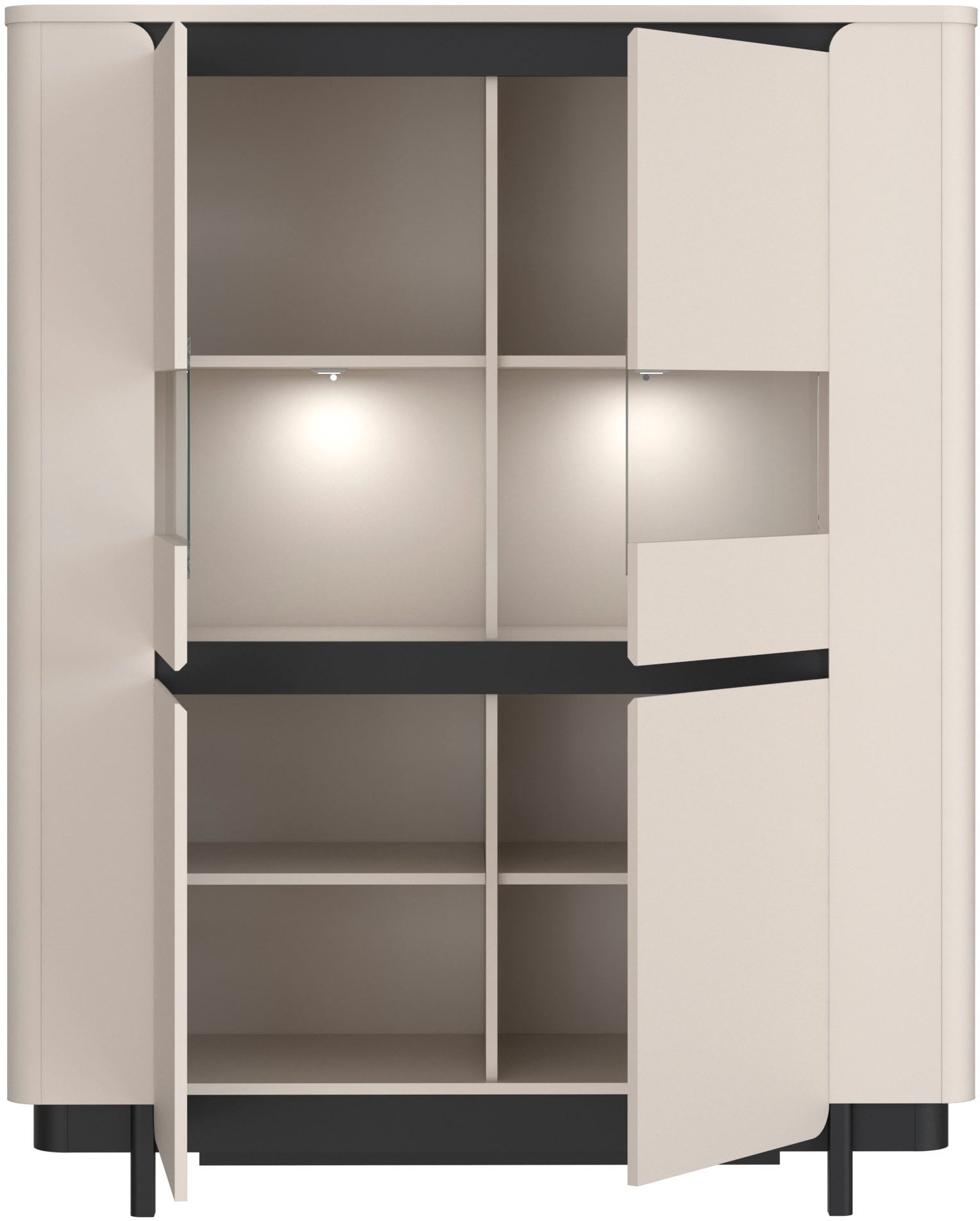FORTE Vitrines »Vodol« highboard, portes lisses, bords arrondis