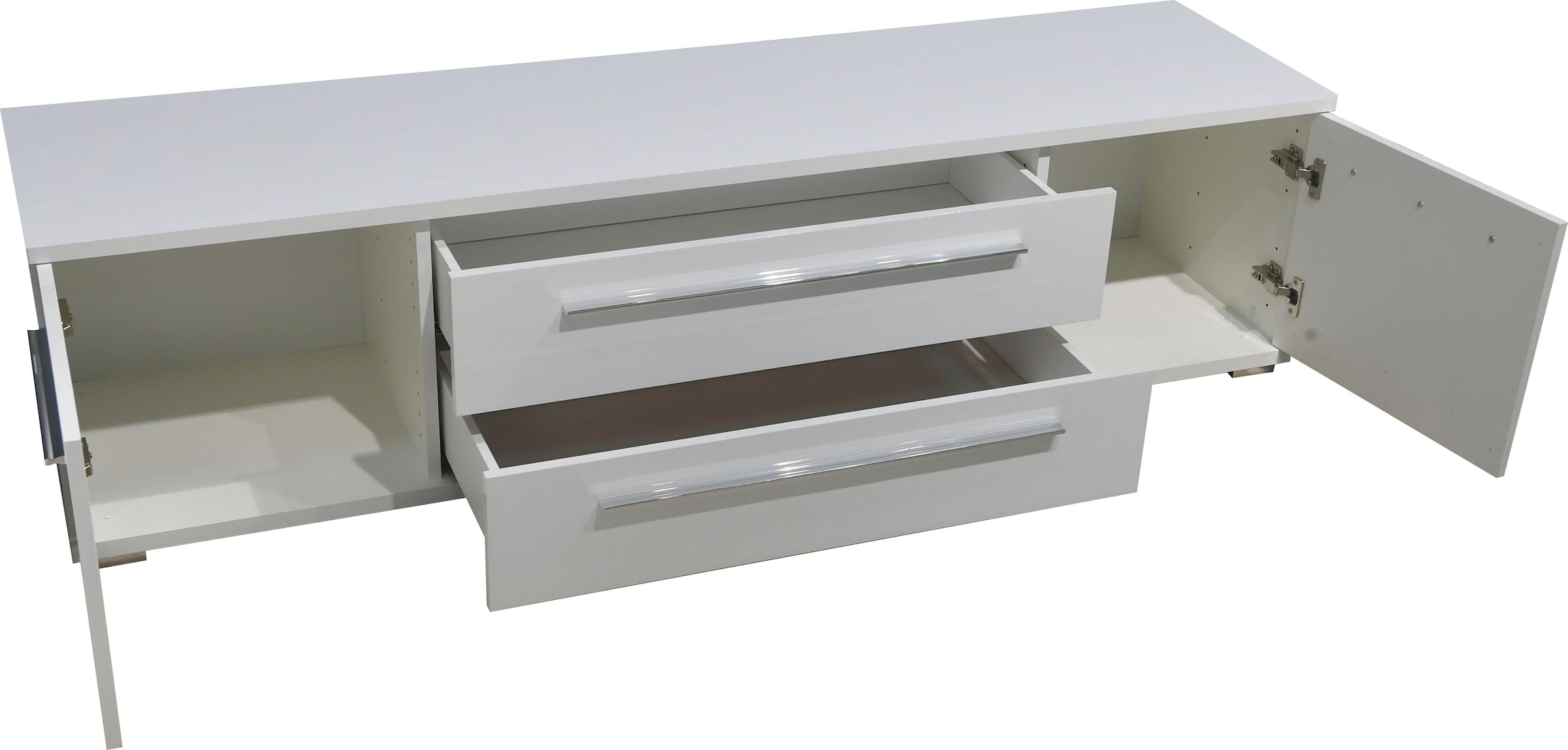 PLACES OF STYLE Table basse »Piano TV-Kommode in Breite 165 oder 180 cm mit Soft-Close-Funktion« Hochglanz UV-lackiert, Br 180 cm mit versch. Tür- und Schubkastenmasse