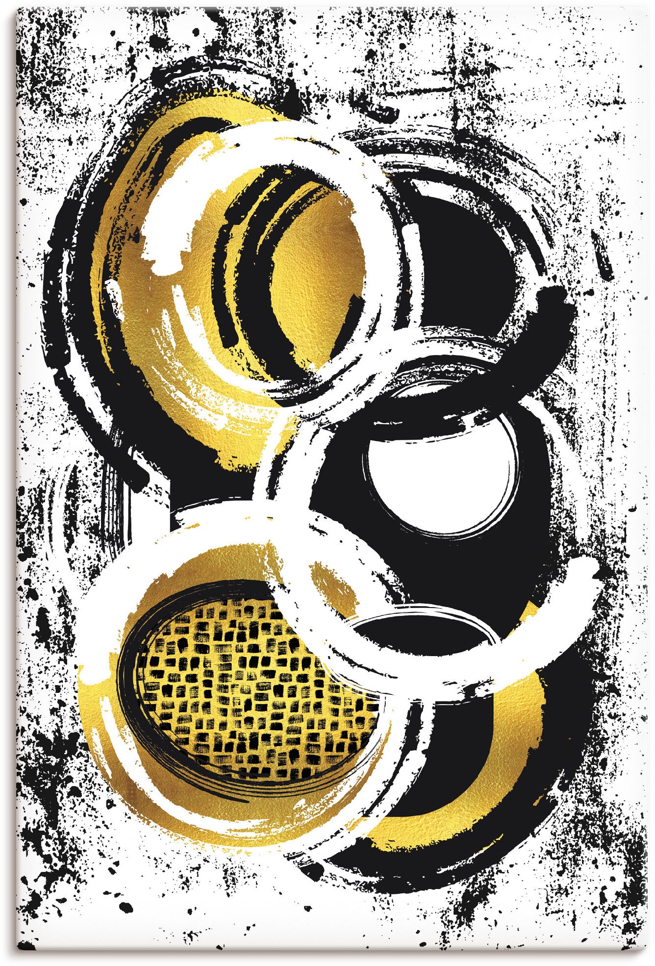 Artland Wandbild »Abstrakte (1 versch. St.), Nr. bas in Wandaufkleber Grössen Malerei Poster Muster, gold«, Leinwandbild, 2 oder Alubild, als prix à