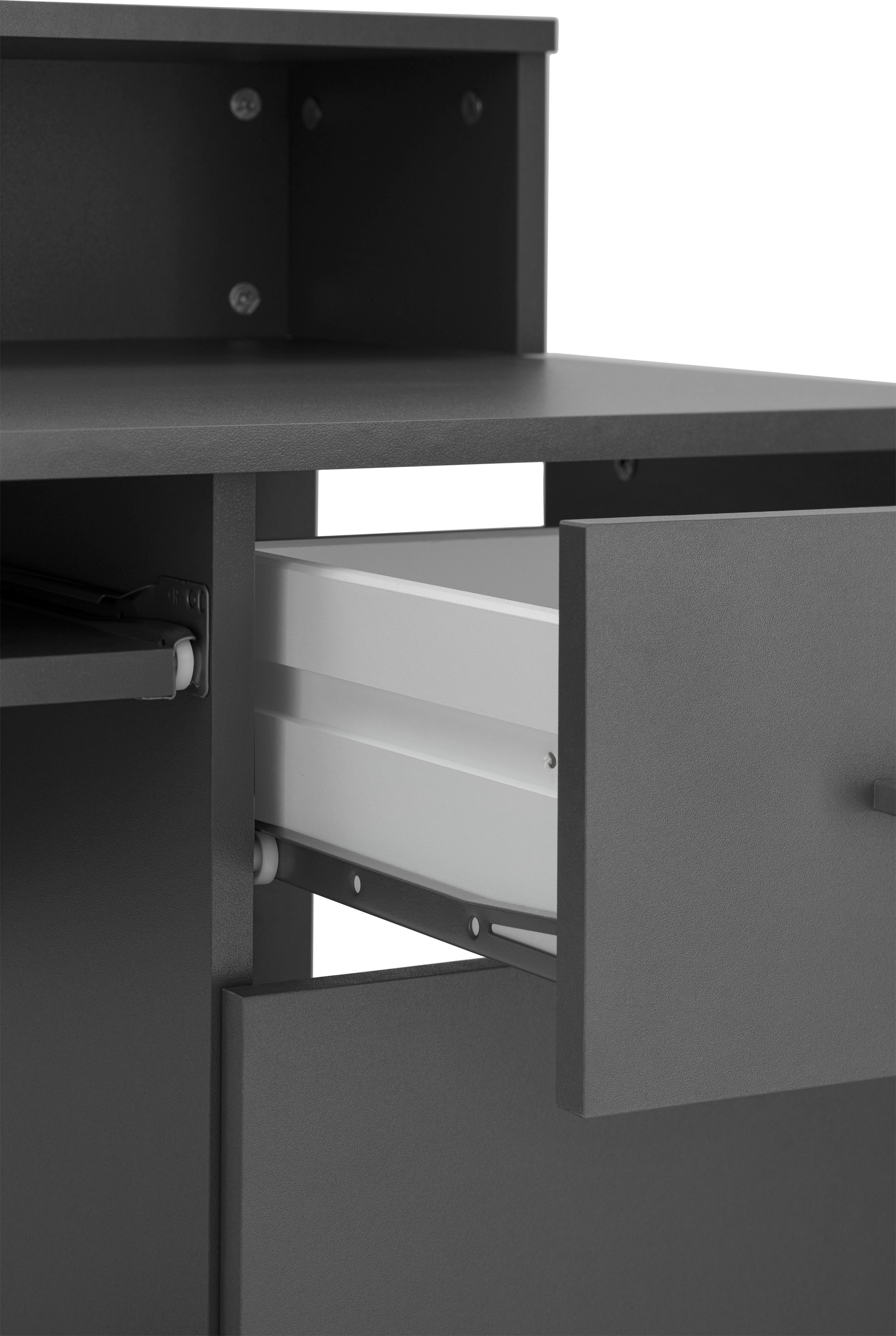 VOGL Möbelfabrik Schreibtisch »Timra mit Monitoraufsatz, Tastaturauszug & Towerfach,«, Breite 154 oder 178 cm, Made in Germany