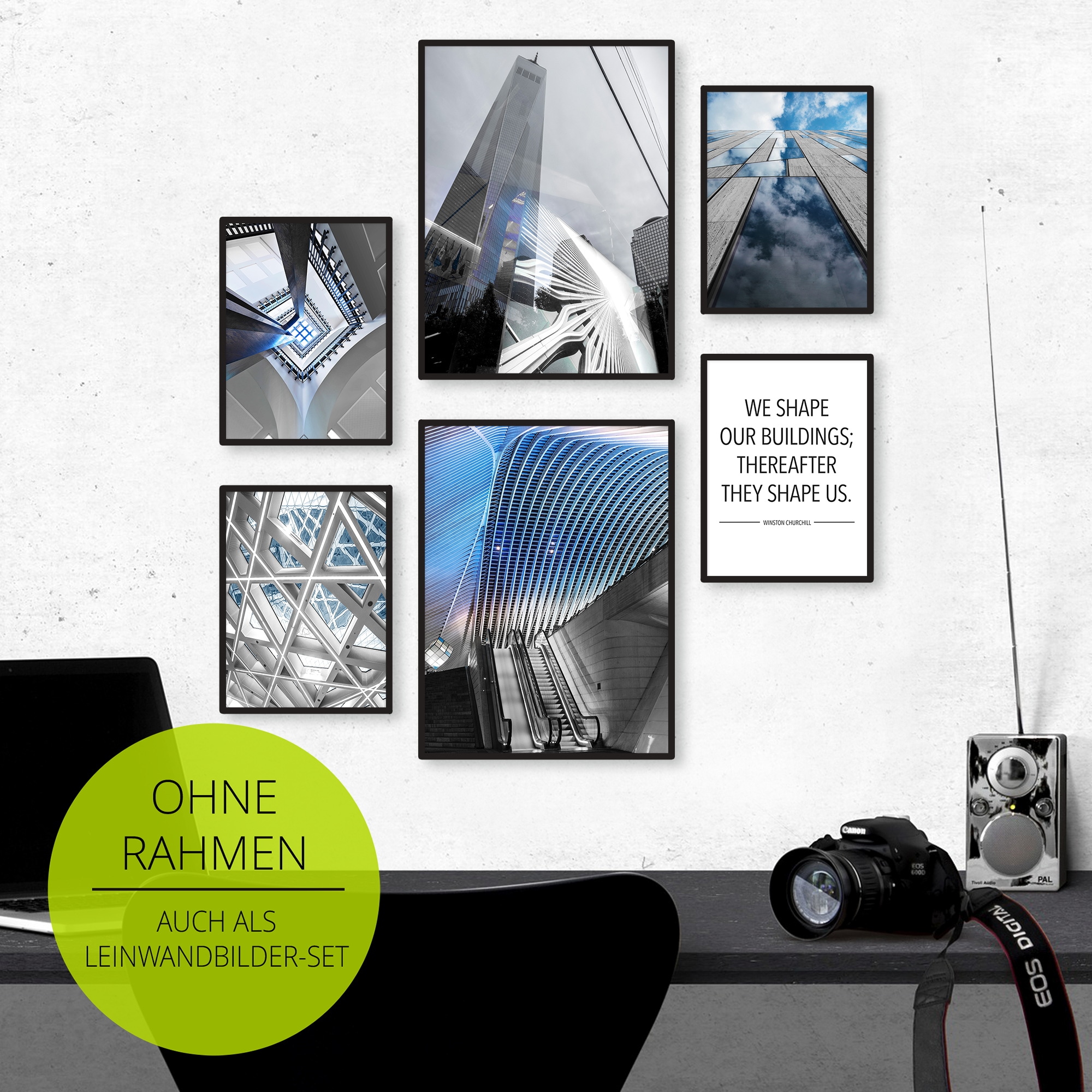 GOODproduct Wandbild »Urban Cityscapes« Elemente der Architektur 6 Stk. tlg. als Poster oder Leinwandbilder Set