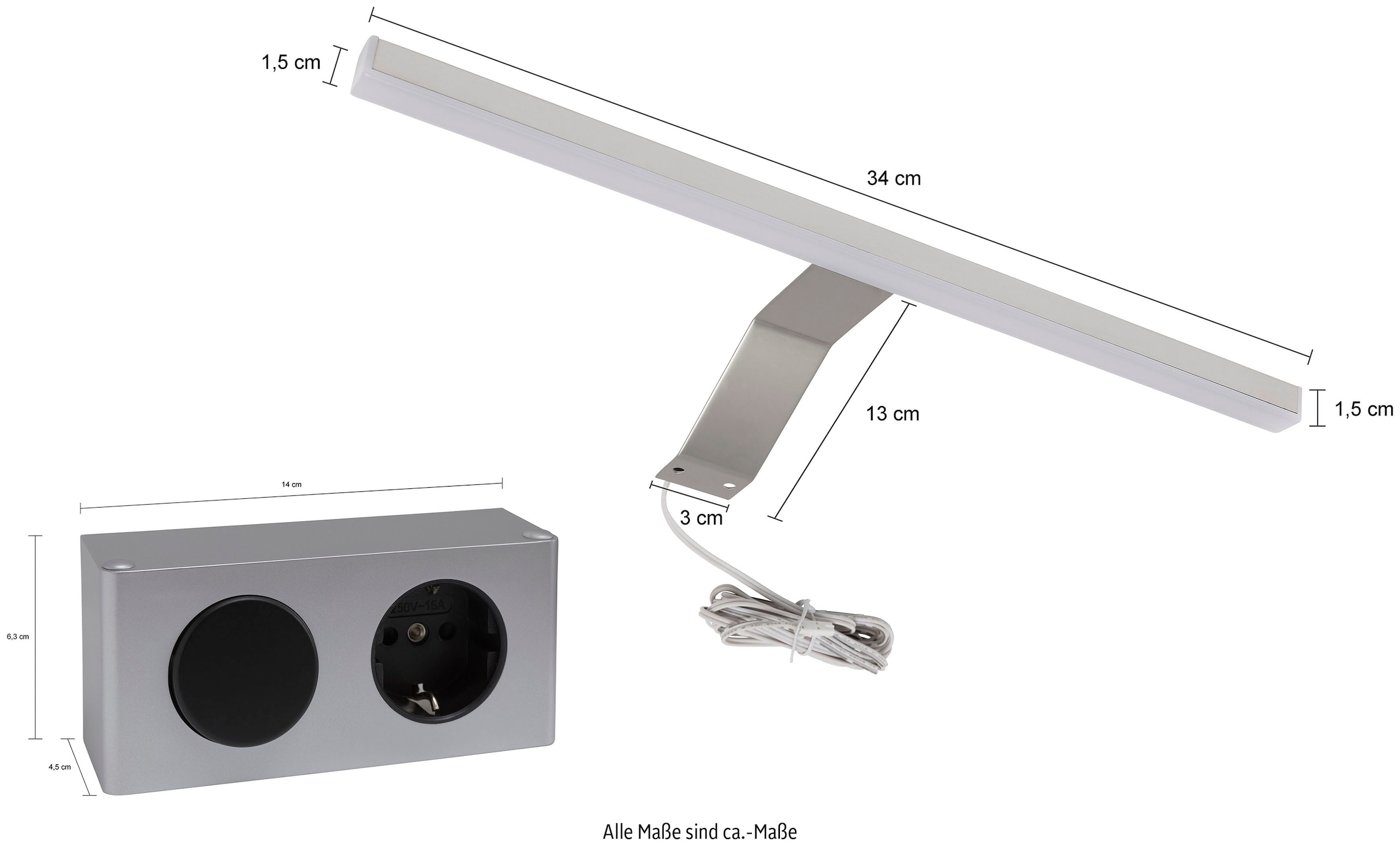 Home affaire Badmöbel-Set »Malmö, 5 teilig, inklusive LED Beleuchtung, bestehend aus:« 5 Stk. tlg.