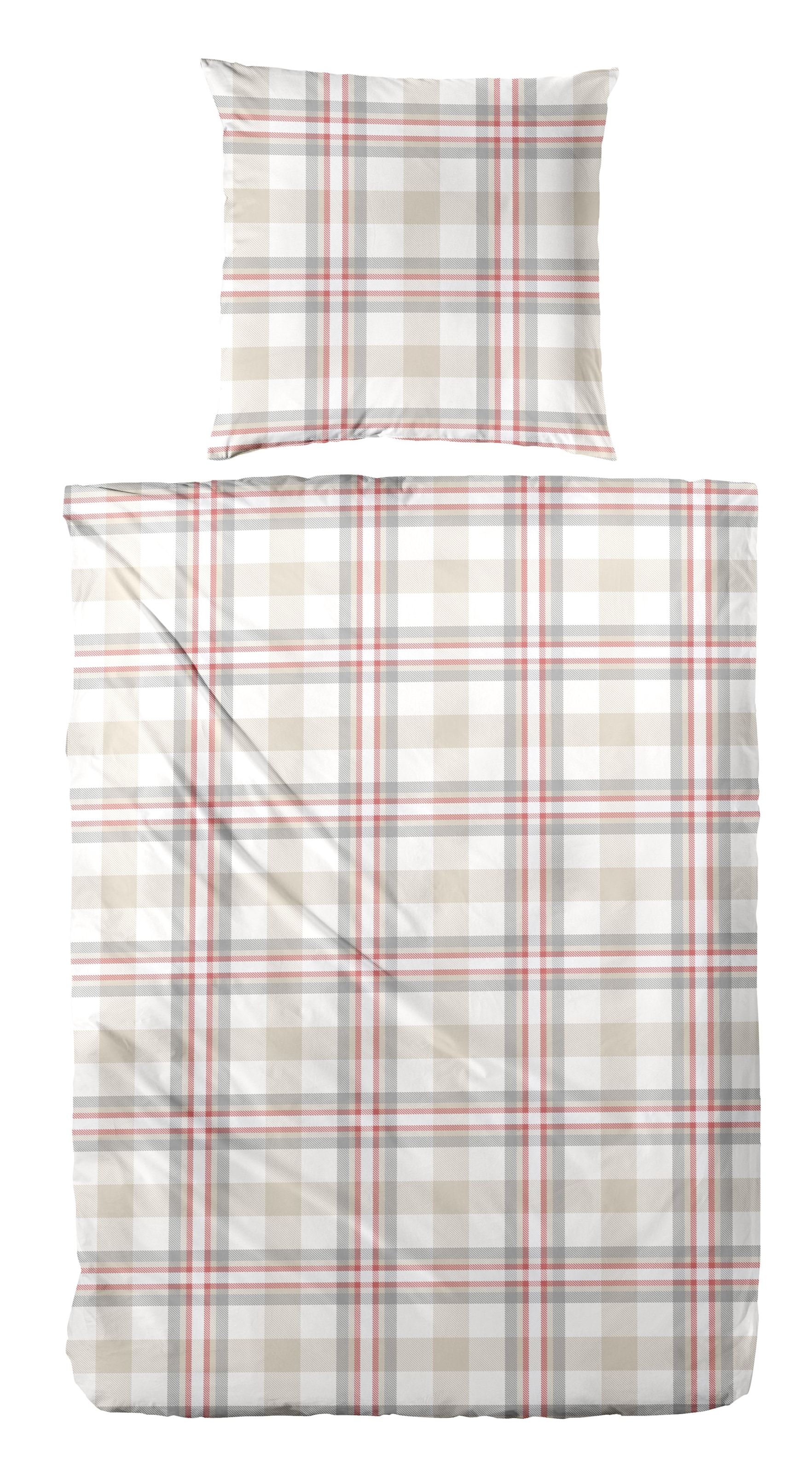 Image of Primera Bettwäsche "Feinbiber-Bettwäsche Christmas Check" 2 Stk. mit klassischem Karo