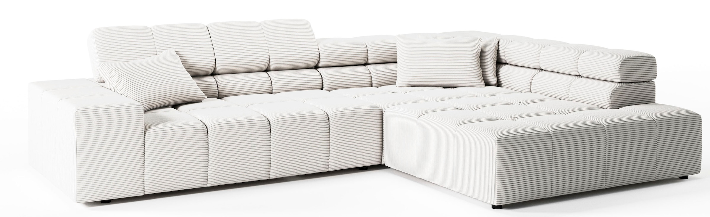 Home affaire Canapé d'angle »Ancona, Ecksofa,  incl. Kopfteilverstellung, Breite 319 cm, L-Form« réglage motorisé de la profondeur d’assise en option, aussi en velours côtelé + Easy Care
