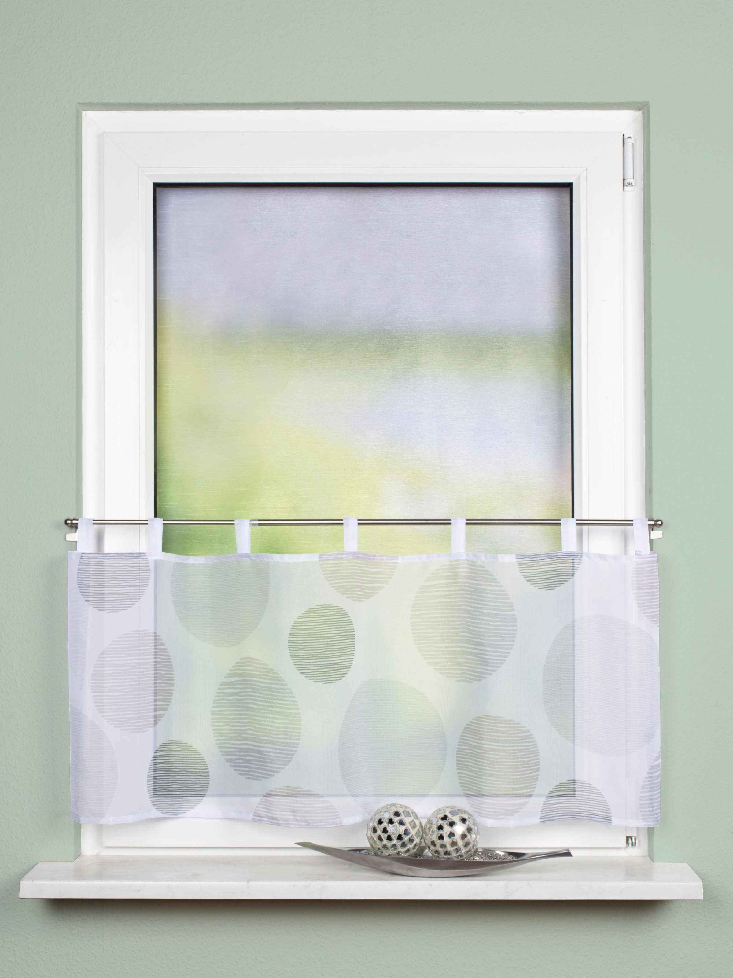 Image of HOME WOHNIDEEN Scheibengardine »BORDEN«, (1 St.), Schlaufencafehaus, digital bedruckt bei Ackermann Versand Schweiz