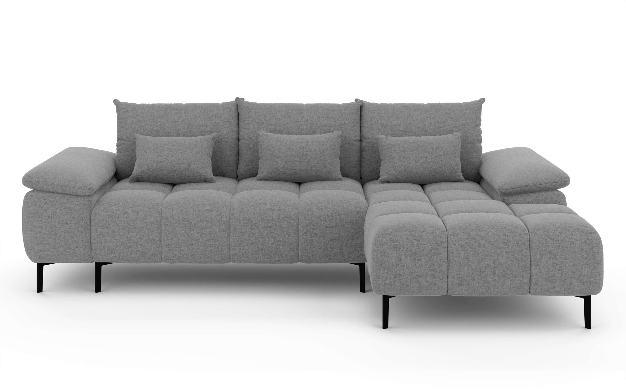 INOSIGN Ecksofa »DROMARA Schlafsofa mit Bettkasten, Masse: B/T/H 277/141/91 cm«, L-Form mit Recamiere rechts/links bestellbar, Wellenunterfederung