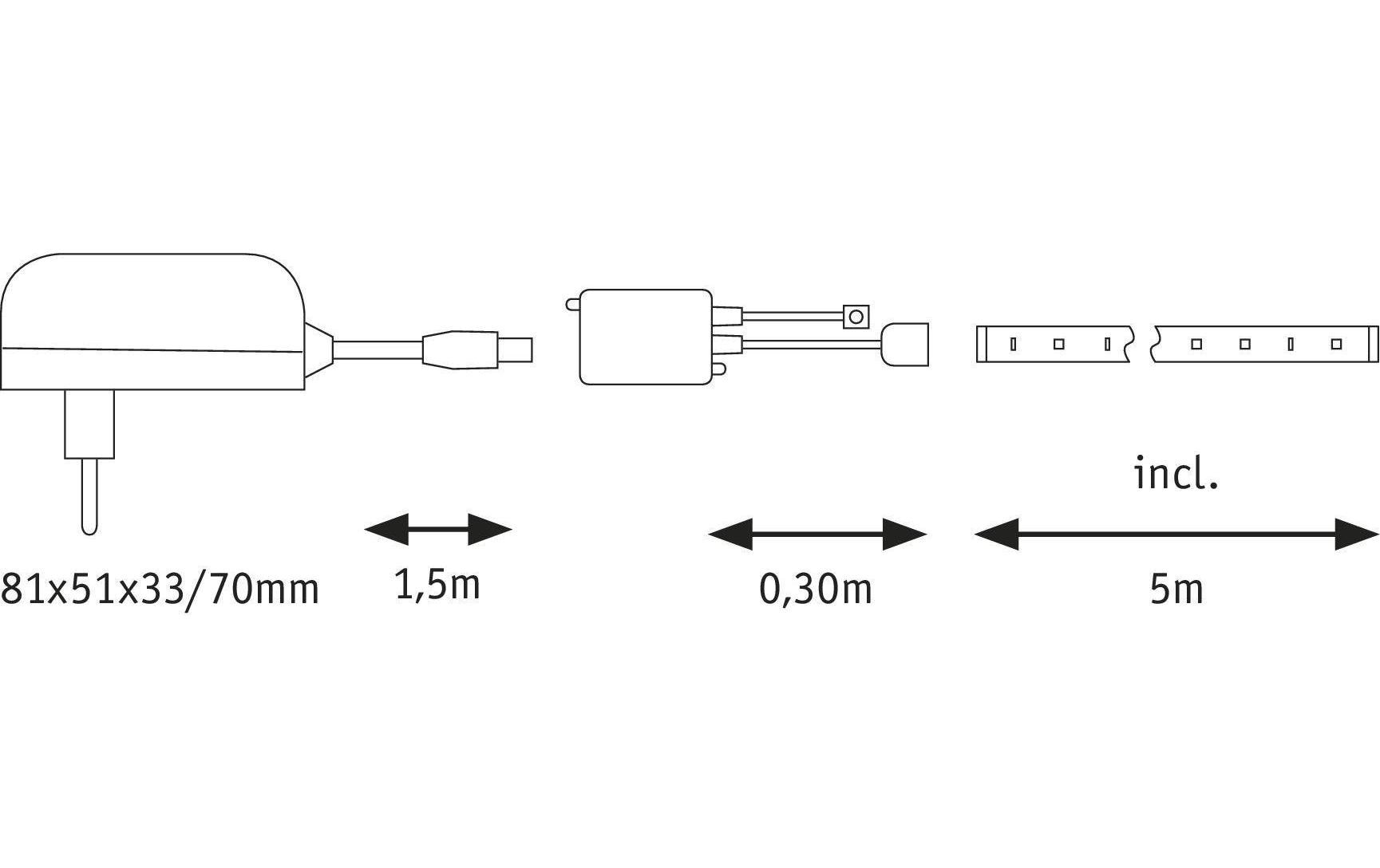 Paulmann LED-Streifen »SimpLED RGB, 5«, 150 St.-flammig