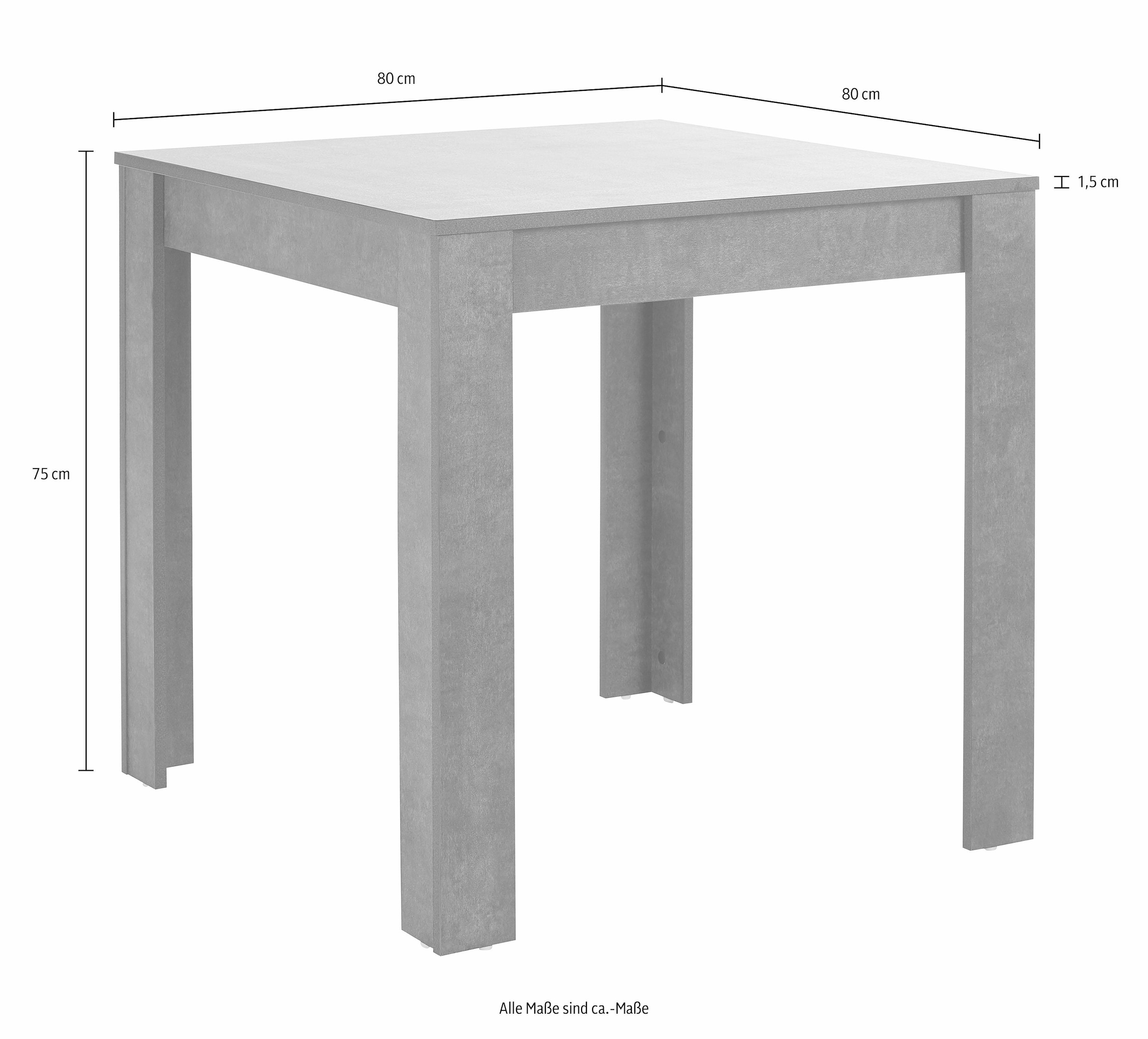 tlg.), 5 schieferfarben, Tisch kaufen 80 cm in (Set, mit Breite INOSIGN bequem Essgruppe,