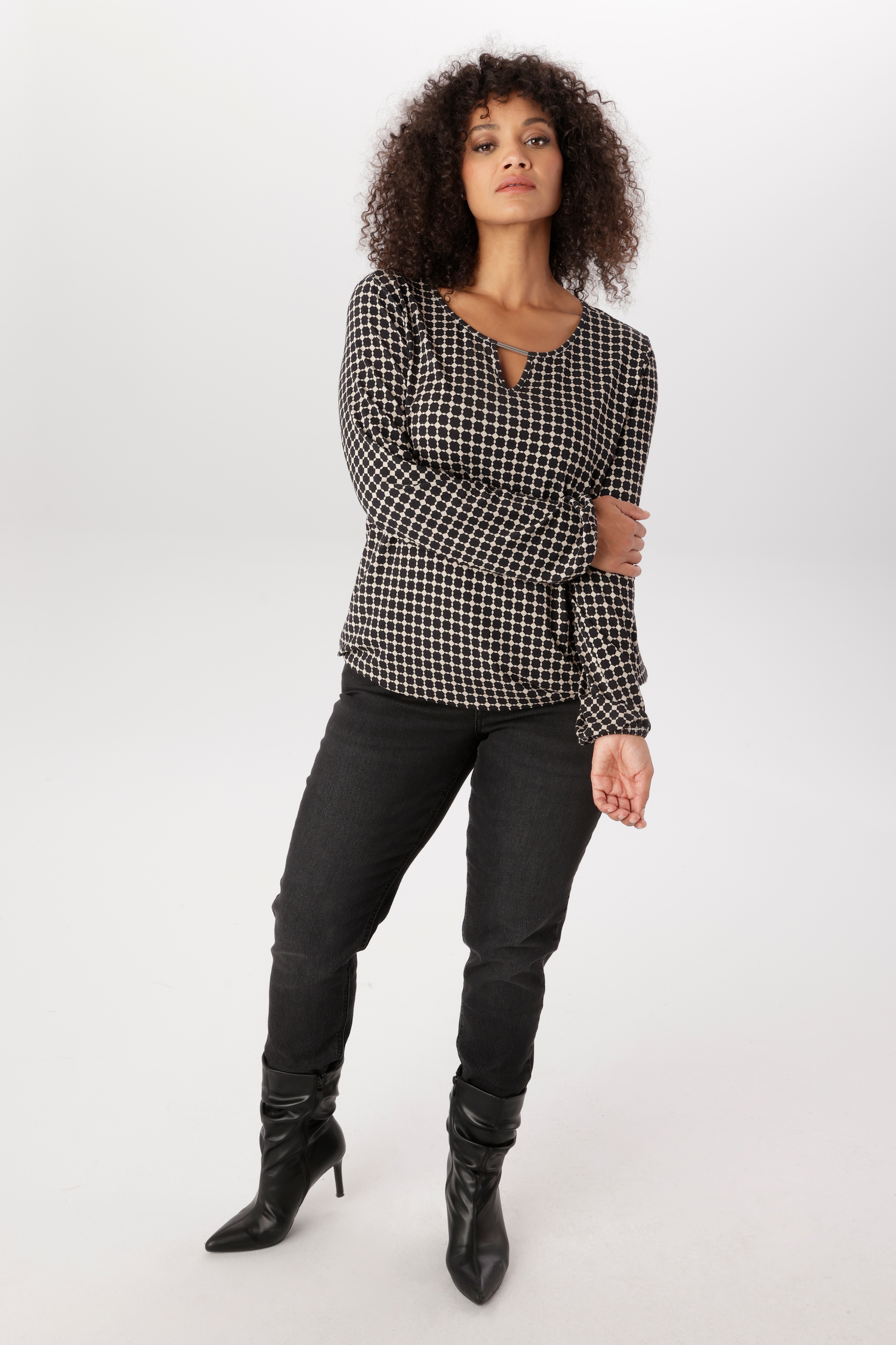 Aniston PLUS Langarmshirt aus weich fliessender Qualität - NEUE KOLLEKTION
