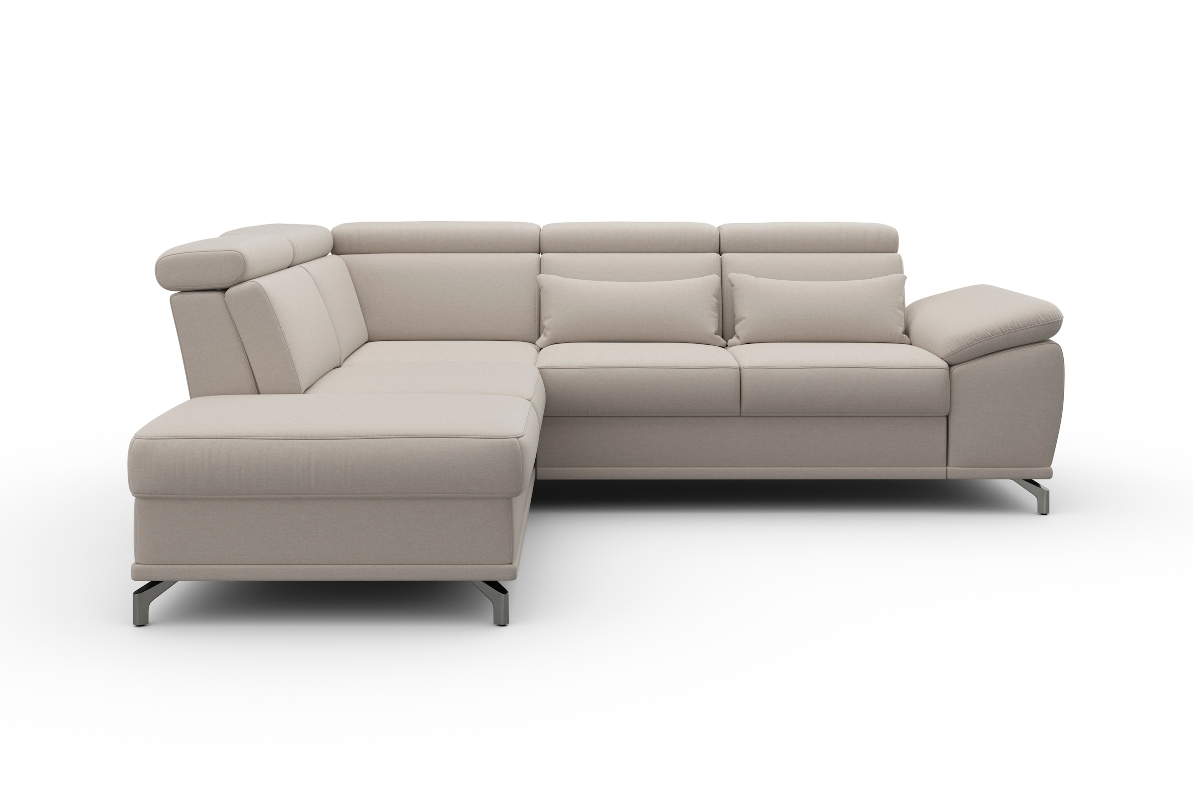 sit&more Ecksofa »Cabrio L-Form, B: 274 cm, mit Sitztiefen-, Arm- & Kopfteilverstellung« 3 Nierenkissen, Federkern, optional Bettfunktion und Stauraum