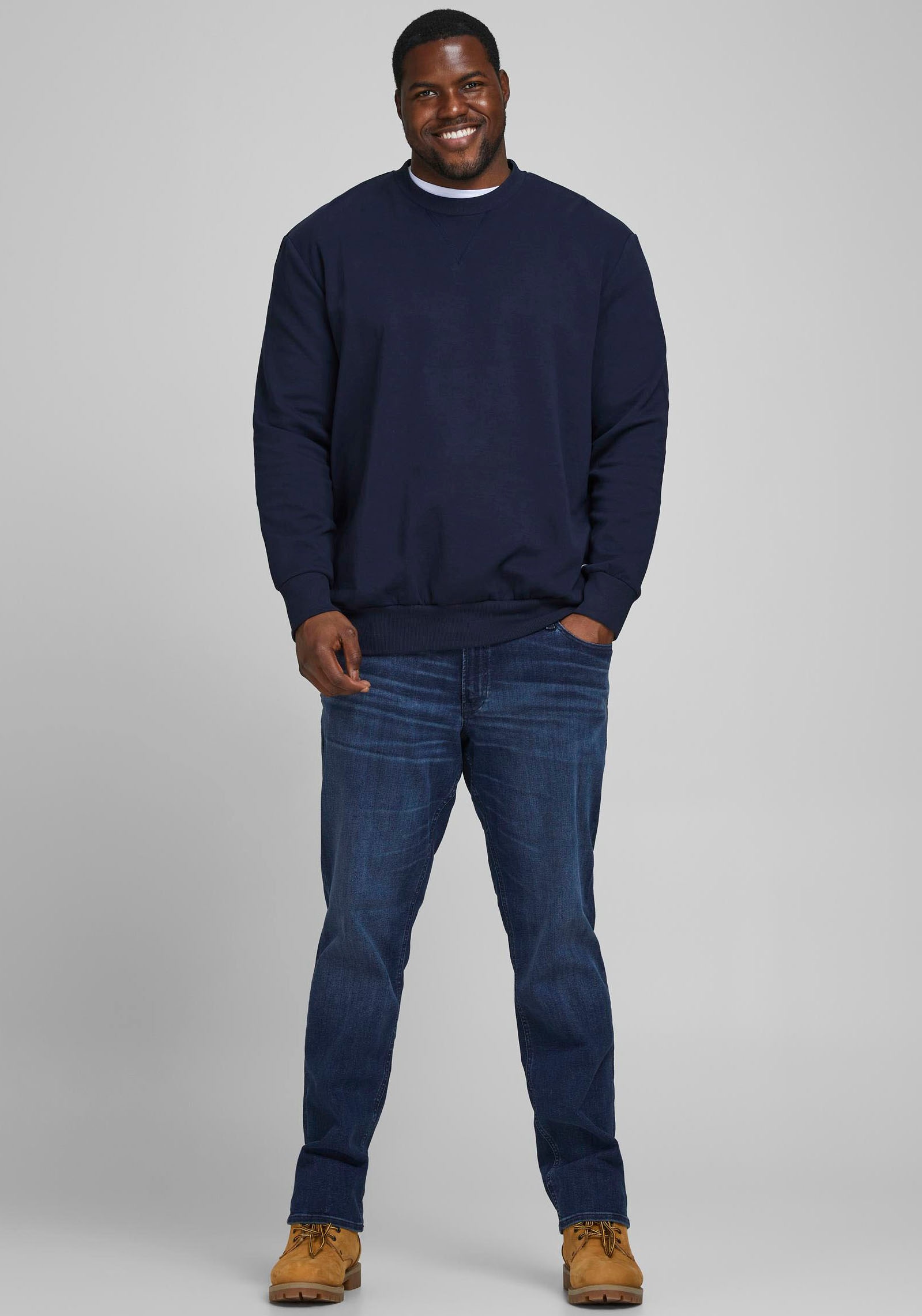 Jack & Jones PlusSize Sweatshirt »BASIC SWEAT CREW NECK«, (Packung)