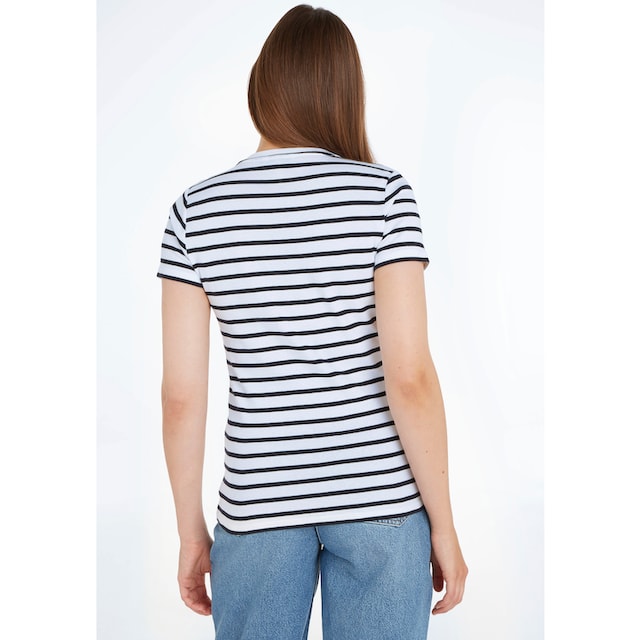 ♕ Tommy Hilfiger T-Shirt »SLIM CODY RIB C-NK SS«, mit dezenter Tommy  Hilfiger Logostickerei versandkostenfrei auf