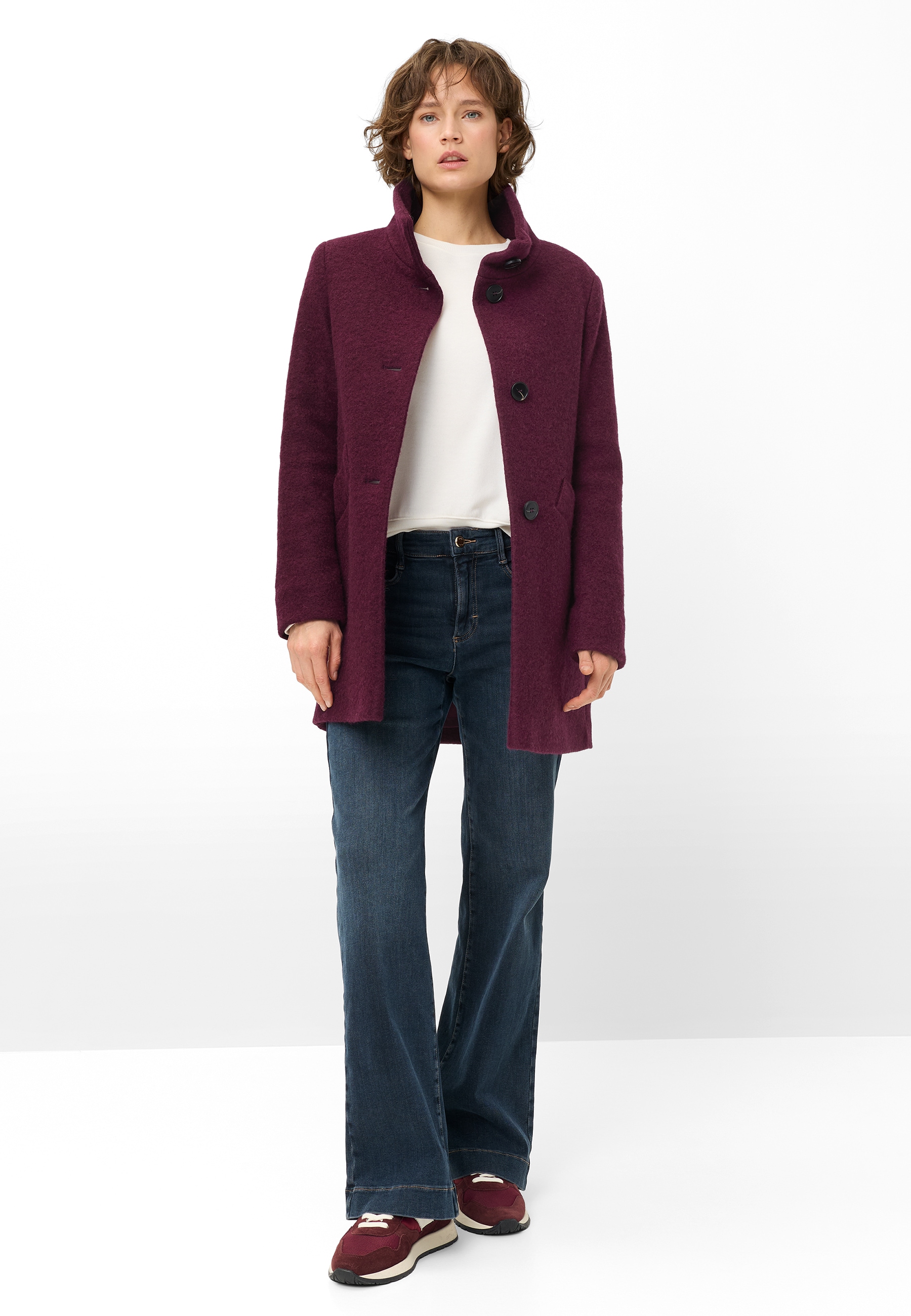 Fuchs Schmitt Manteau en laine Col montant, coupe régulière, mélange de laine