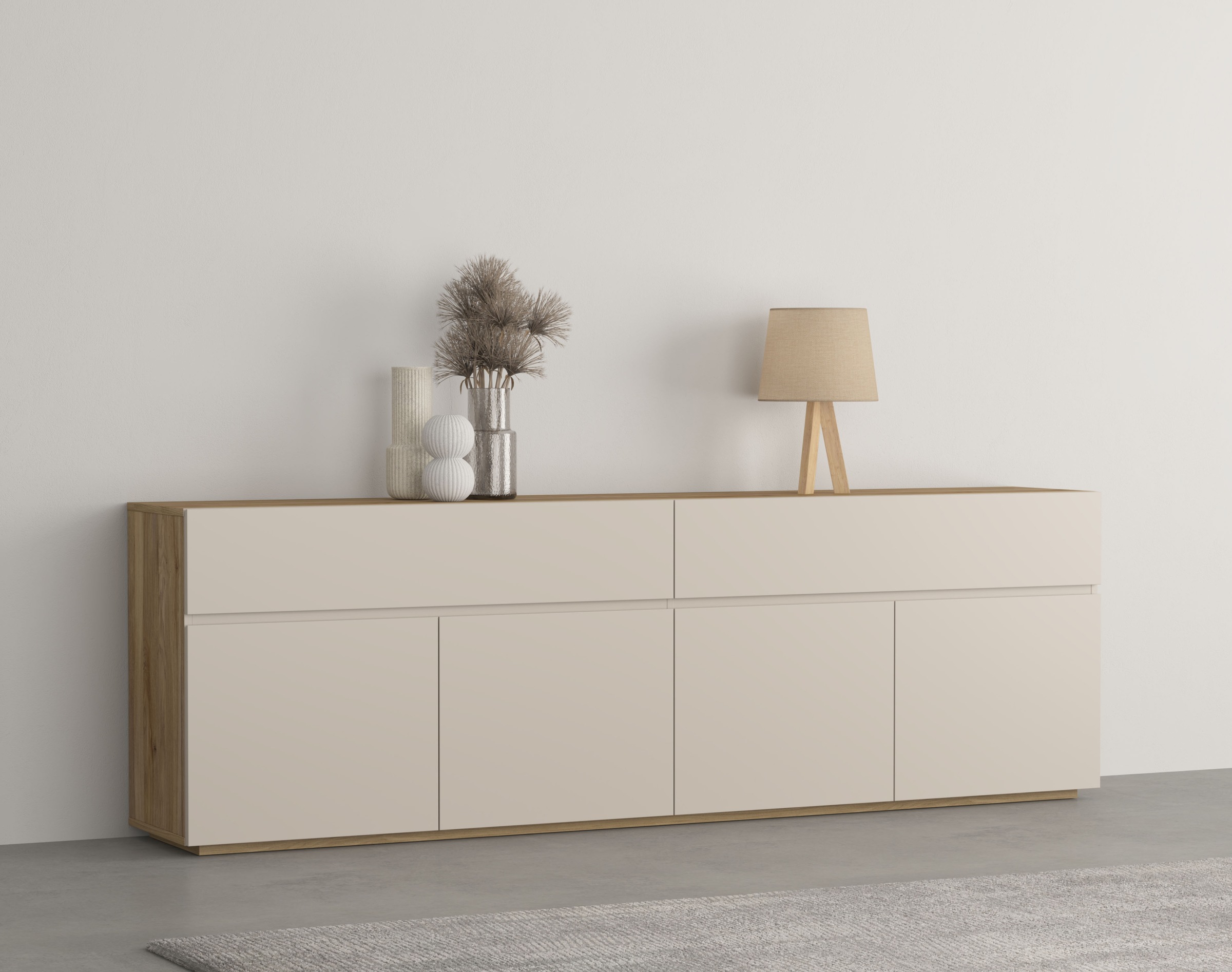 Image of GOODproduct Sideboard "Criss, Breite 200 cm moderne grifflose Kommode 4Türen/4SK" Schubladenkommode mit viel Stauraum, vielseitig einsetzbar