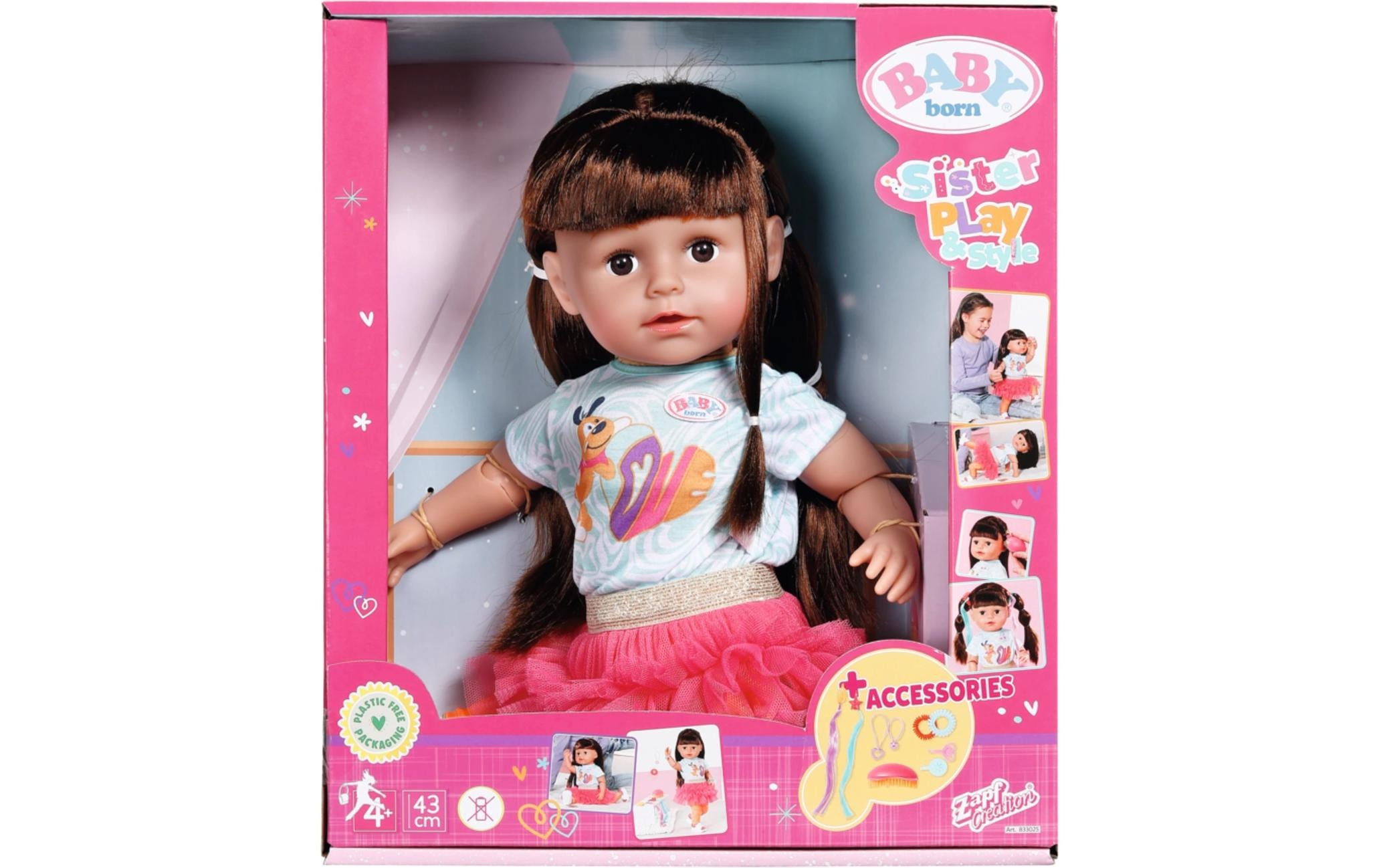 Baby Born Anziehpuppe »Sister Play & Style 43 cm brunette«