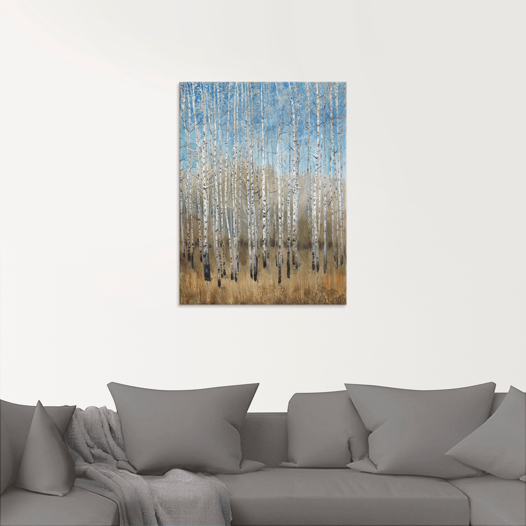 Artland Tableau en verre »Staubige blaue Birken II« 1 cuis tlg. in verschiedenen Grössen