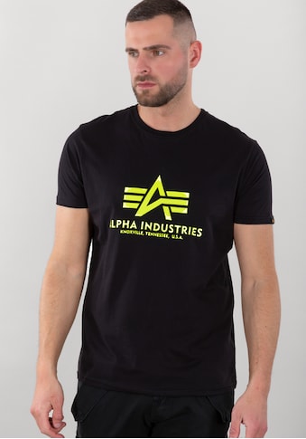 T-Shirt »ALPHA INDUSTRIES Men - T-Shirts Basic T-Shirt Neon Print«
