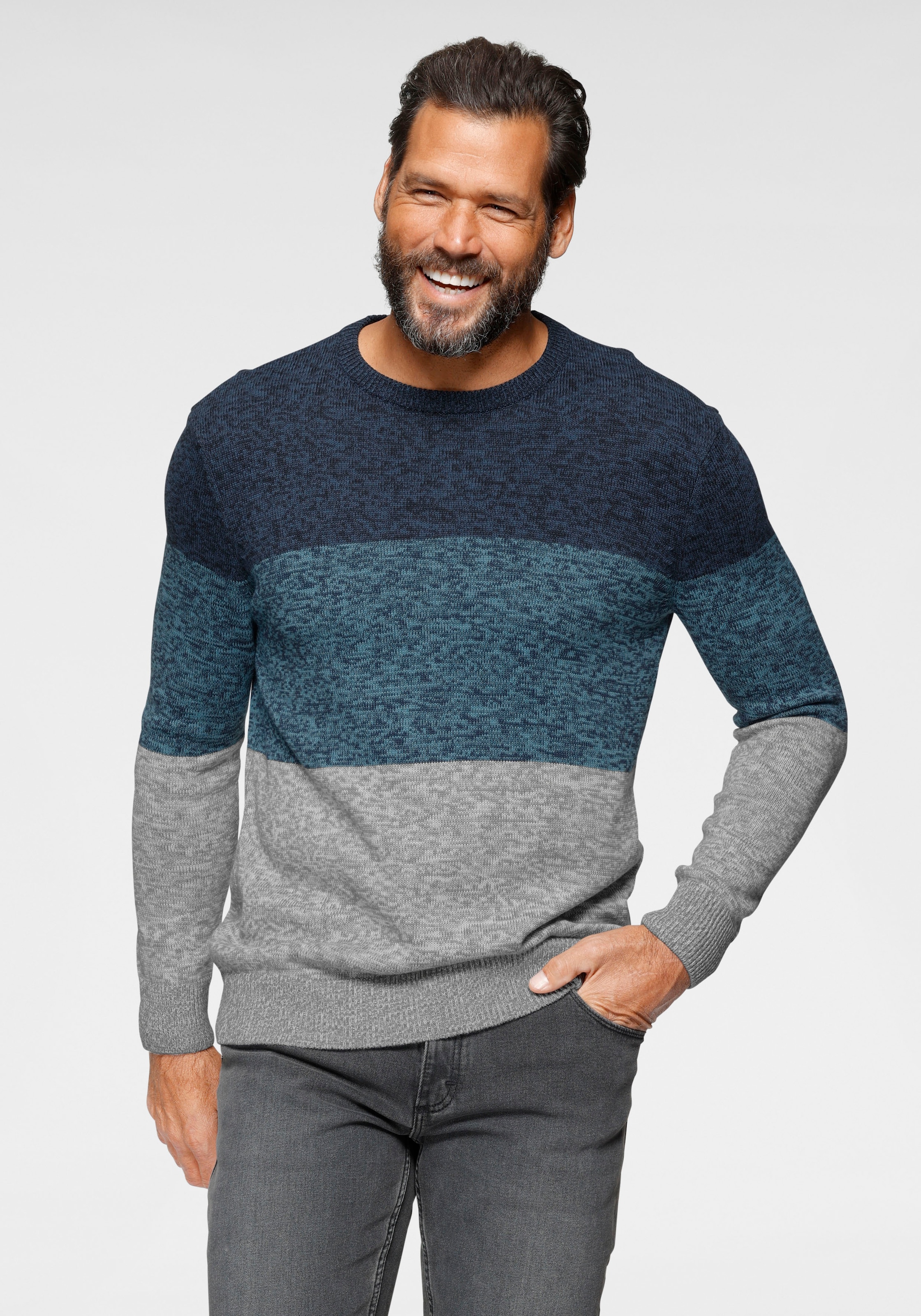 Image of Mans World Rundhalspullover "Bis Grösse 5 XL, in vielen Farben Preis- Leistungsbestseller" mehrfarbig, bequeme Passform