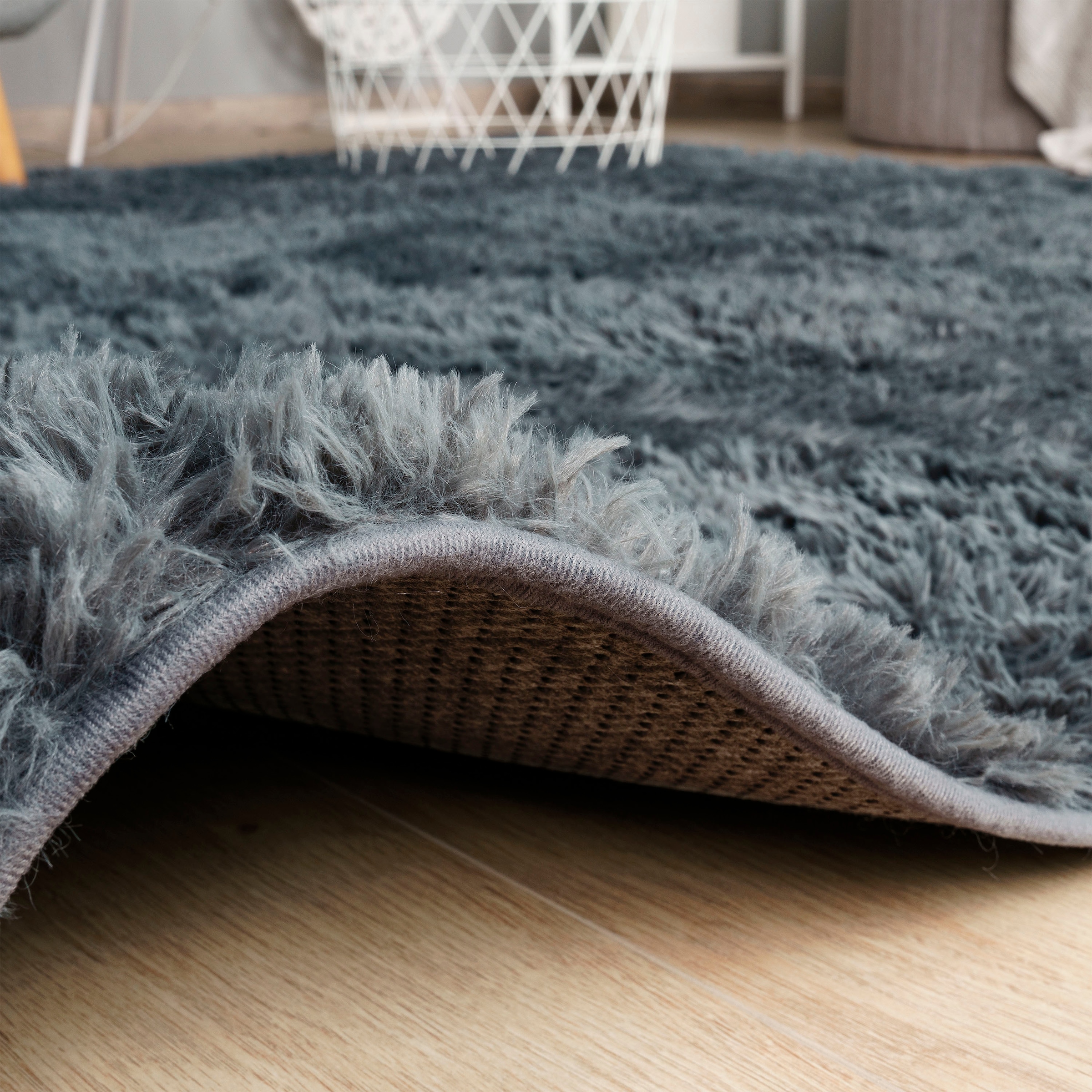 Hochflor-Teppich »Serville«, rechteckig, 37 mm Höhe, Kuschelteppich, Uni Farben, sehr weicher Flor, Wohnzimmer