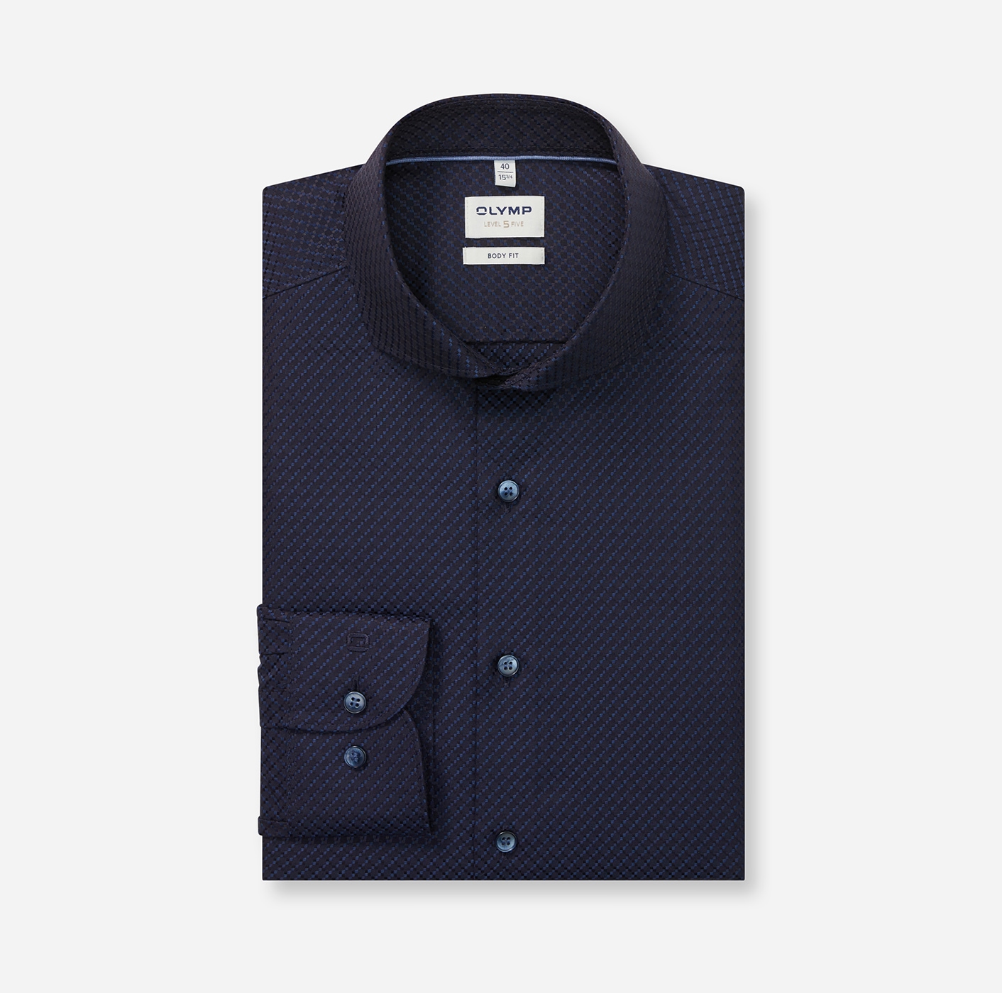 OLYMP Chemise à manches longues »Level 5« Businesshemd, body fit, mit feiner Struktur, Haifischkragen